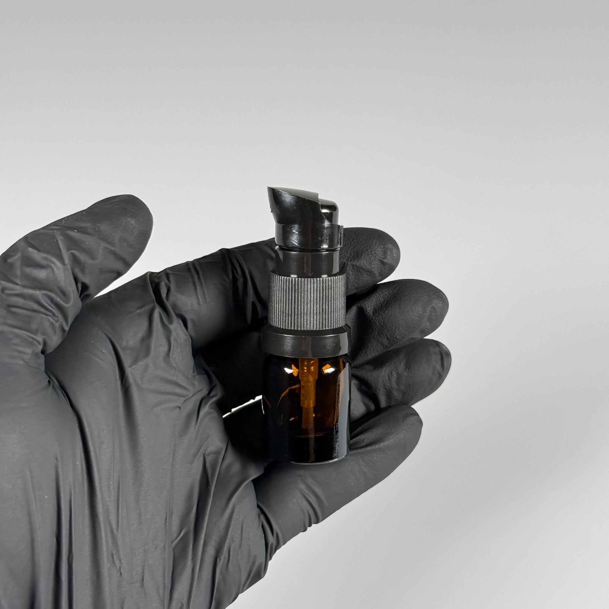 3 CC AMBER CAM ŞİŞE - SIZDIRMAZ ETEKLİ SİYAH LOSYON POMPALI TAKIM - 3 ML LOSYON ŞİŞESİ - YAĞ, KREM GİBİ YOĞUN KIVAMLI SIVILAR İÇİN CAM AMBALAJ