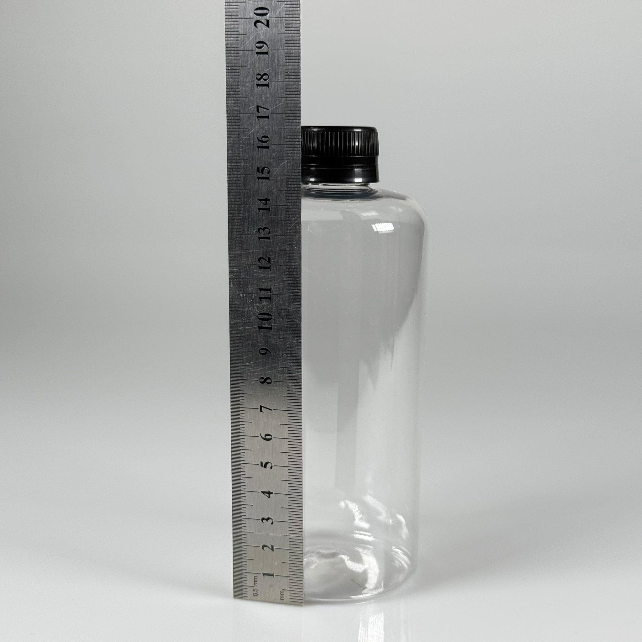 500 CC UZUN SİLİNDİR PET ŞİŞE KALIN (26 GR) - SİYAH KİLİTLİ KAPAKLI - 28 AĞIZ - 500 ML PET ŞİŞE