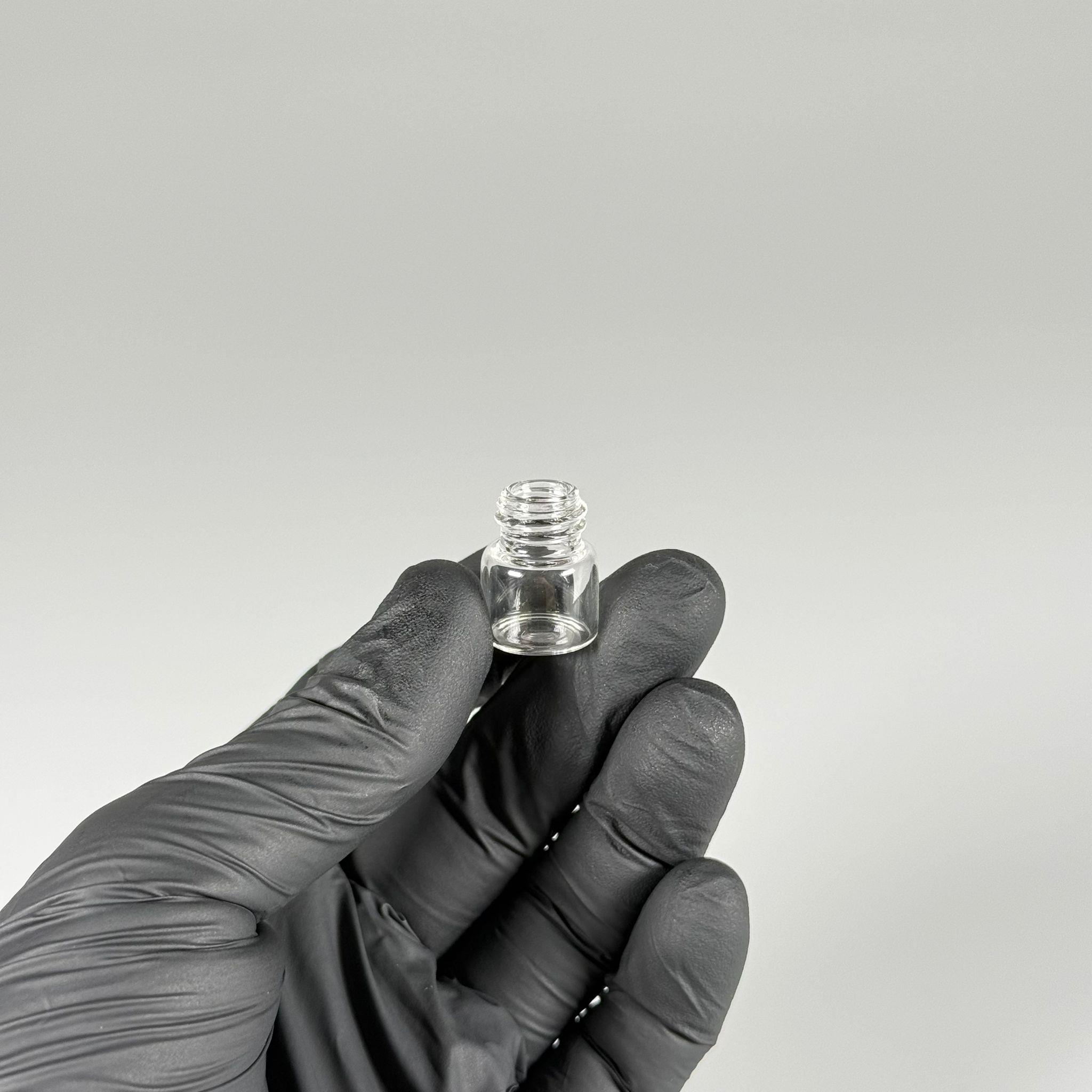 1 CC ŞEFFAF CAM ŞİŞE - 14 MM VİDALI AĞIZ - KAPAKSIZ 1 ML CAM ŞİŞE