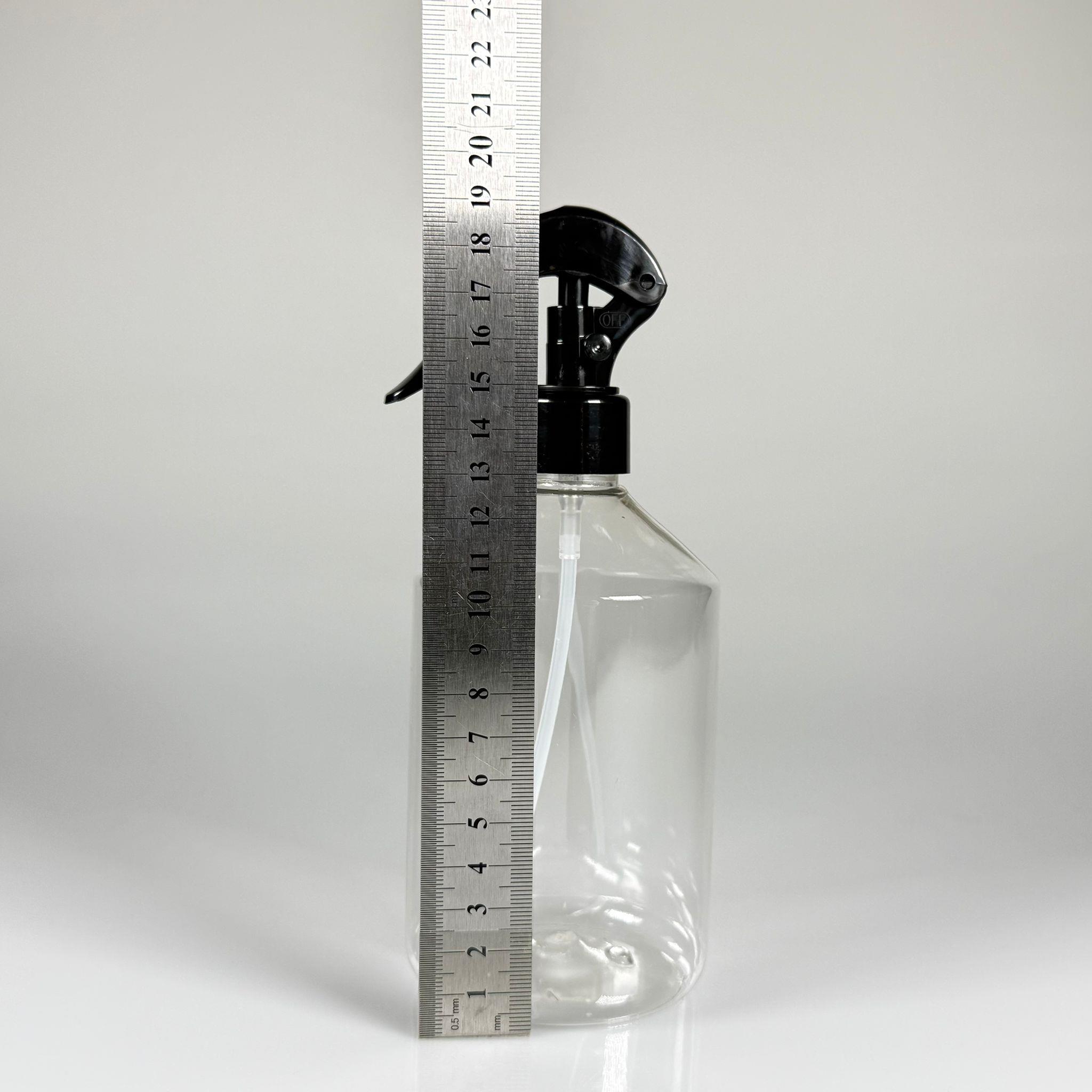 500 CC KÜT BOYUNLU ŞEFFAF PET ŞİŞE  - SİYAH TRİGER SPREYLİ (DUMAN ŞEKLİNDE PÜSKÜRTÜR) - 500 ML KALIN PET ŞİŞE