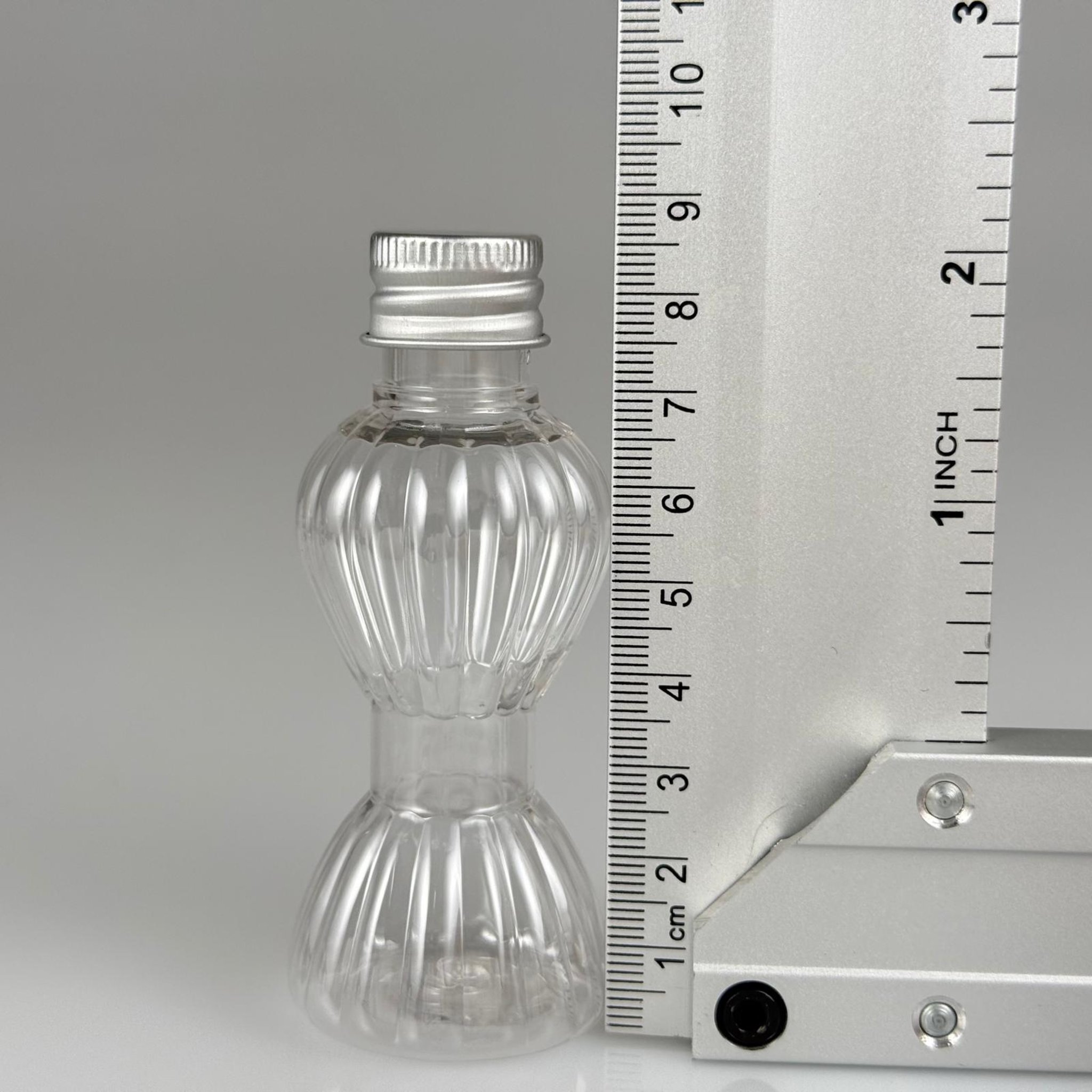 40 CC MİNİ PIRLANTA ŞİŞE + KÖPÜK CONTALI GÜMÜŞ ALÜMİNYUM METAL KAPAKLI TAKIM - 40 ML CAMPET ŞİŞE