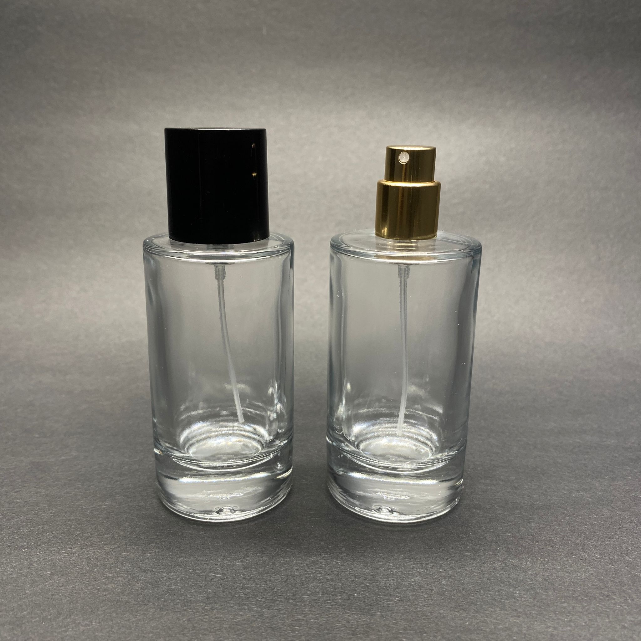 50 ML SİLİNDİR MODEL MARS PARFÜM ŞİŞESİ - GOLD METAL SPREYLİ + SİYAH KAPAKLI (AĞIZ 15 MM GEÇME KOLAY KAPAMA)