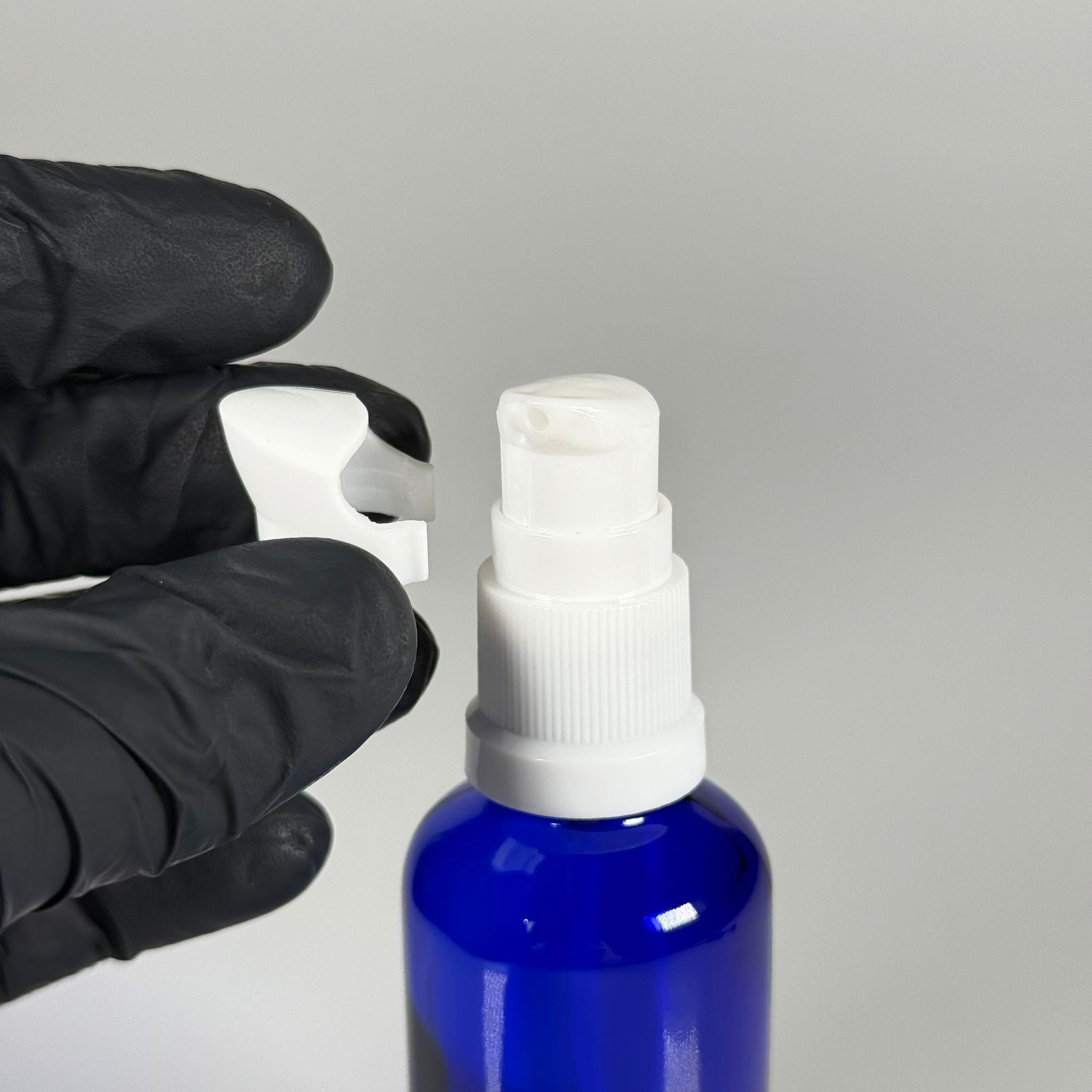 50 CC MAVİ CAM ŞİŞE - SIZDIRMAZ ETEKLİ BEYAZ LOSYON POMPALI TAKIM - 50 ML LOSYON ŞİŞESİ - YAĞ, KREM GİBİ YOĞUN KIVAMLI SIVILAR İÇİN CAM AMBALAJ