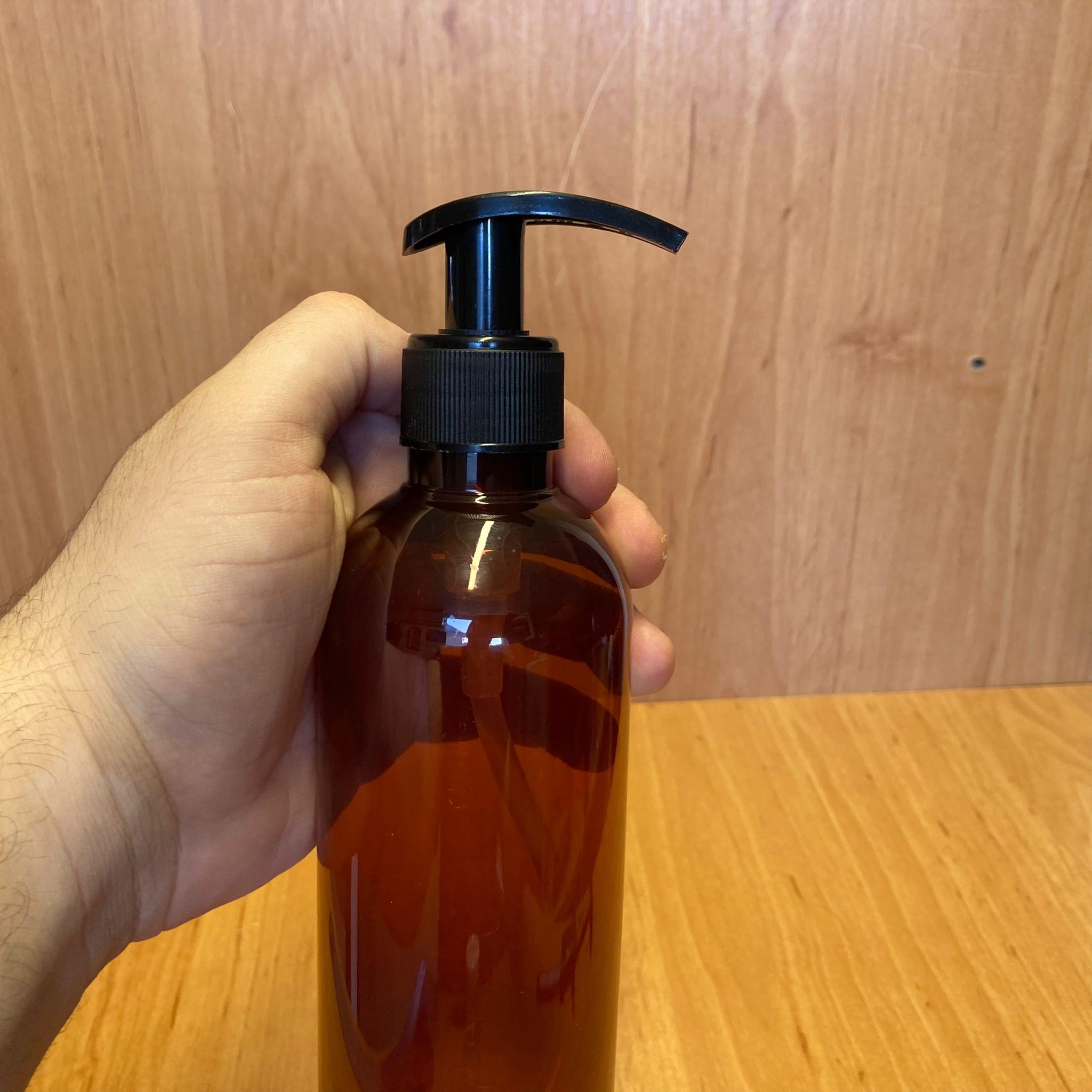 400 CC AMBER PLASTİK ŞİŞE - SİYAH POMPALI - 400 ML KAHVERENGİ BOŞ PLASTİK ŞİŞE