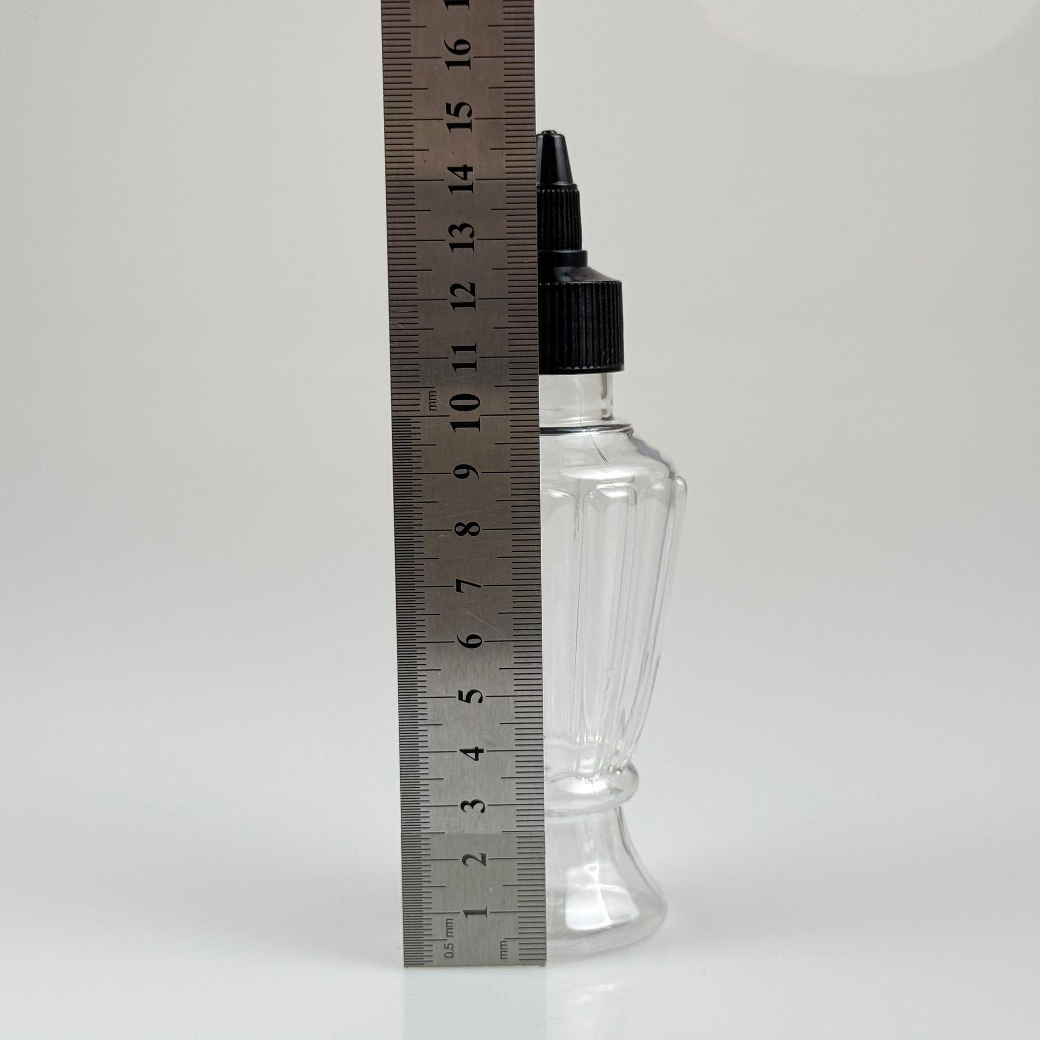 YAĞ, SOS, ACI SOS, SİRKE, SRIRACHA, MÜREKKEP, TUTKAL AKITICI VB BOŞ ŞİŞELERİ - SİYAH SİVRİ TWİST AKITICI KAPAK + 100 ML VAZO HÜRREM SERT PET PLASTİK ŞİŞE TAKIM