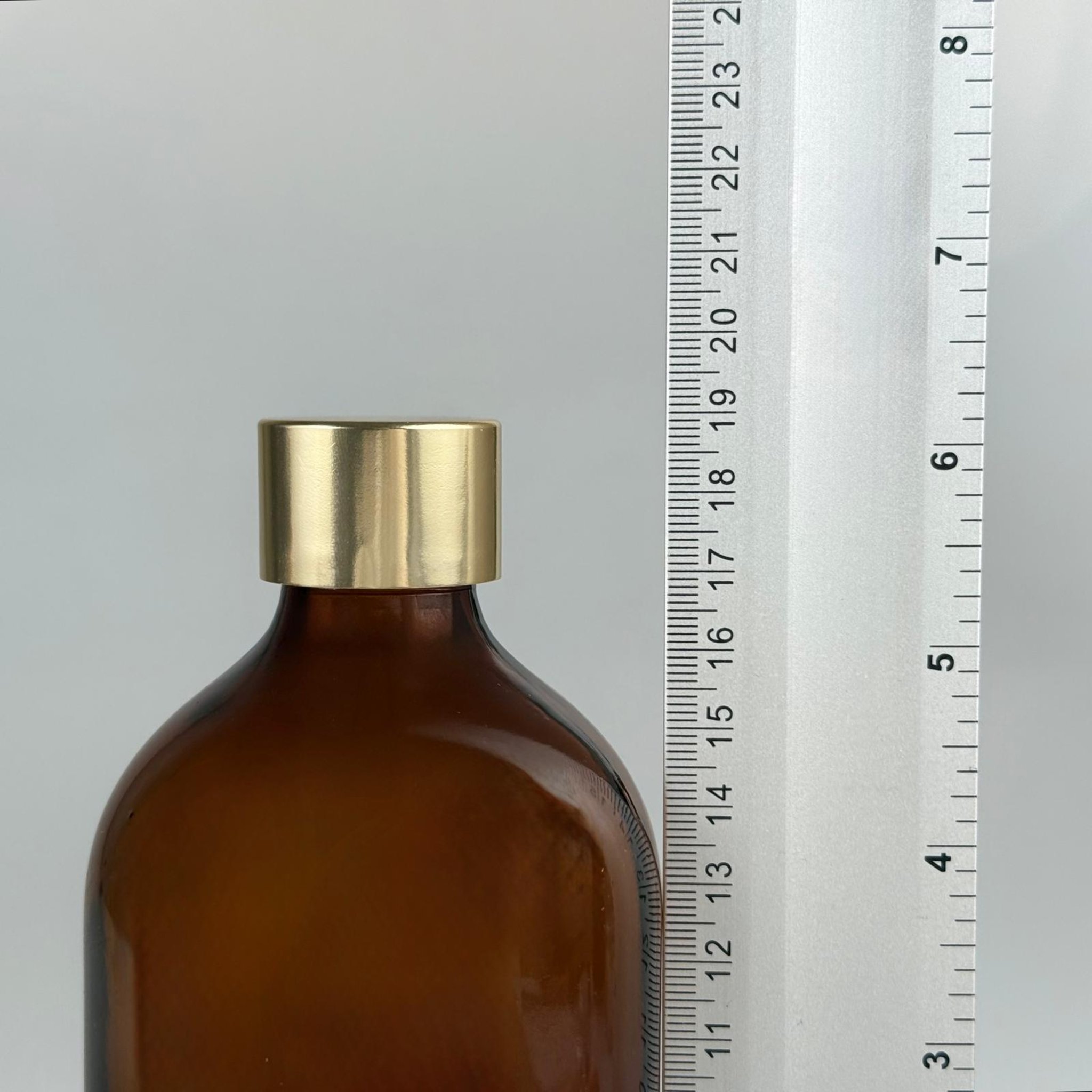 500 CC AMBER CAM ŞİŞE  + ALÜMİNYUM KAPLAMALI GOLD KAPAKLI + KÖR TIPALI TAKIM - 500 ML KAHVERENGİ CAM ŞİŞE