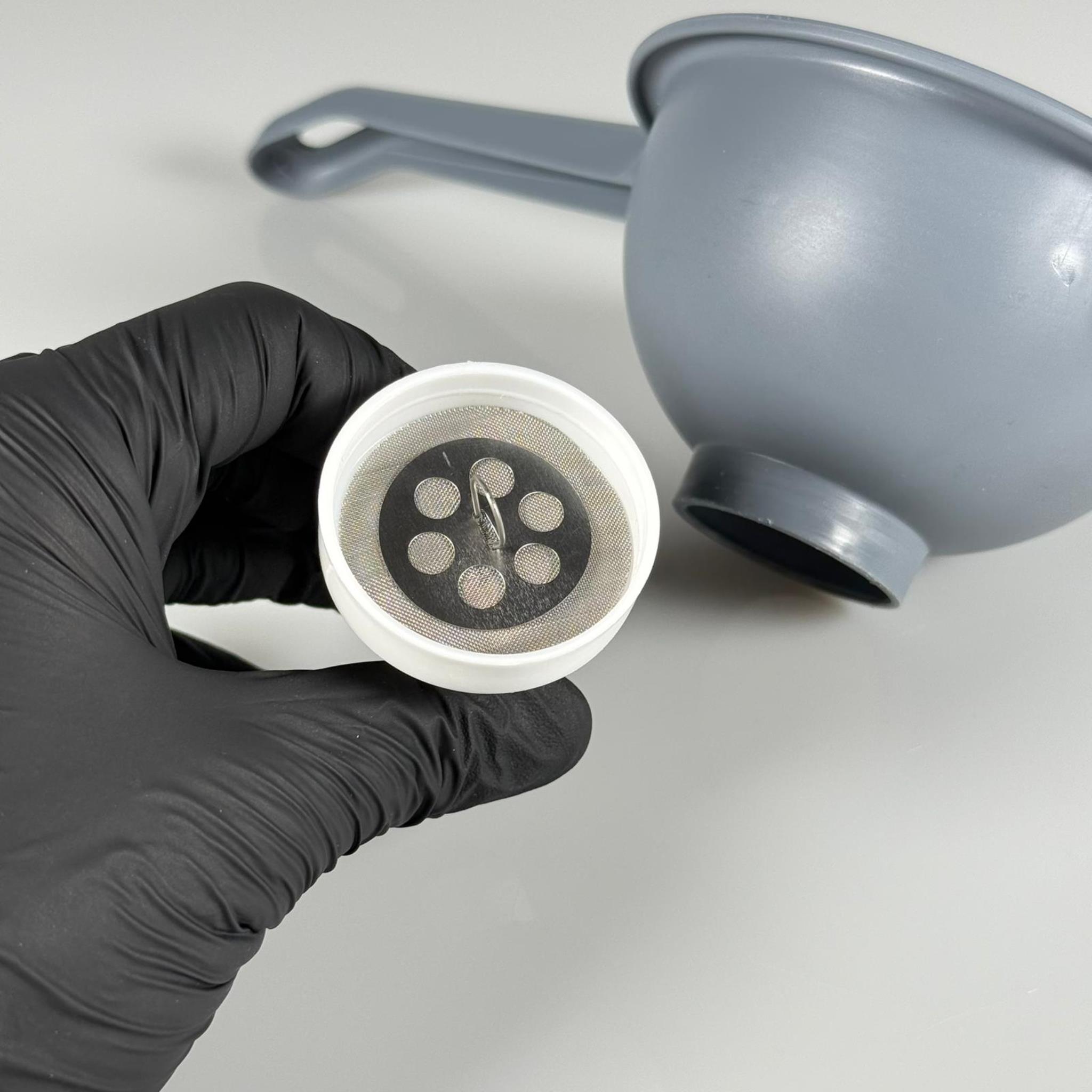 EKSTRA ÇİFT SÜZGEÇLİ SAPLI - HUNİ YAĞ SÜZGECİ - SÜZGEÇLİ HUNİ - YAĞ HUNİSİ