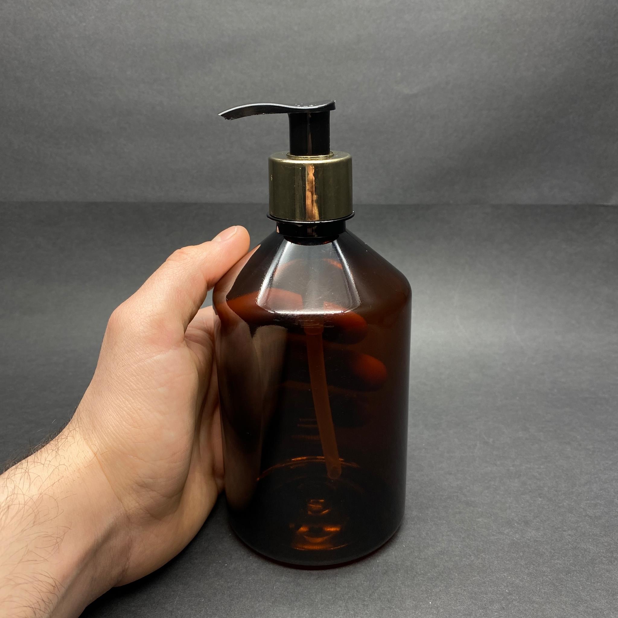 500 CC AMBER PLASTİK ŞİŞE - GOLD POMPALI - 500 ML KAHVERENGİ BOŞ PLASTİK ŞİŞE