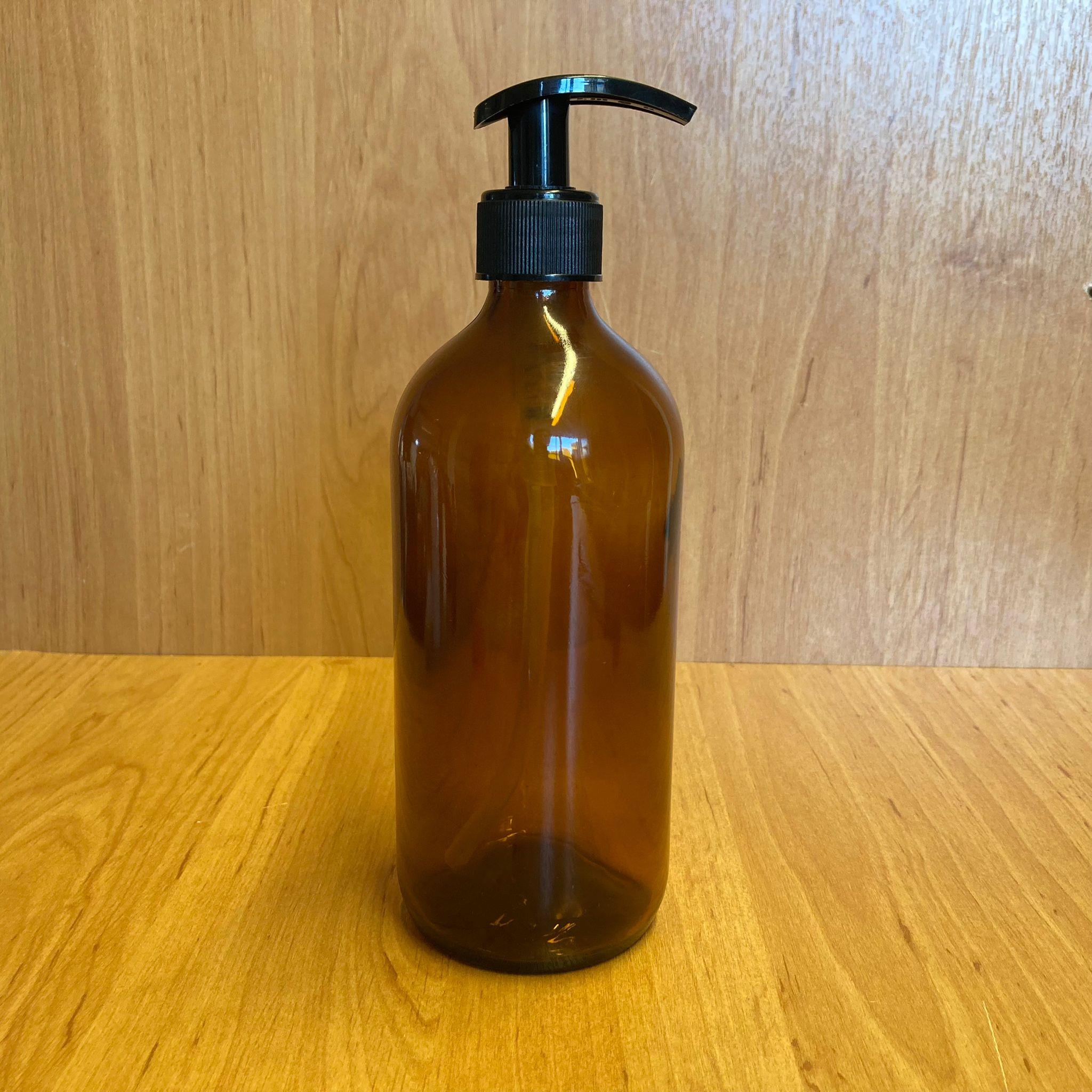 500 CC AMBER TOMBUL CAM ŞİŞE - SİYAH POMPALI - 500 ML KAHVERENGİ POMPALI ŞİŞE