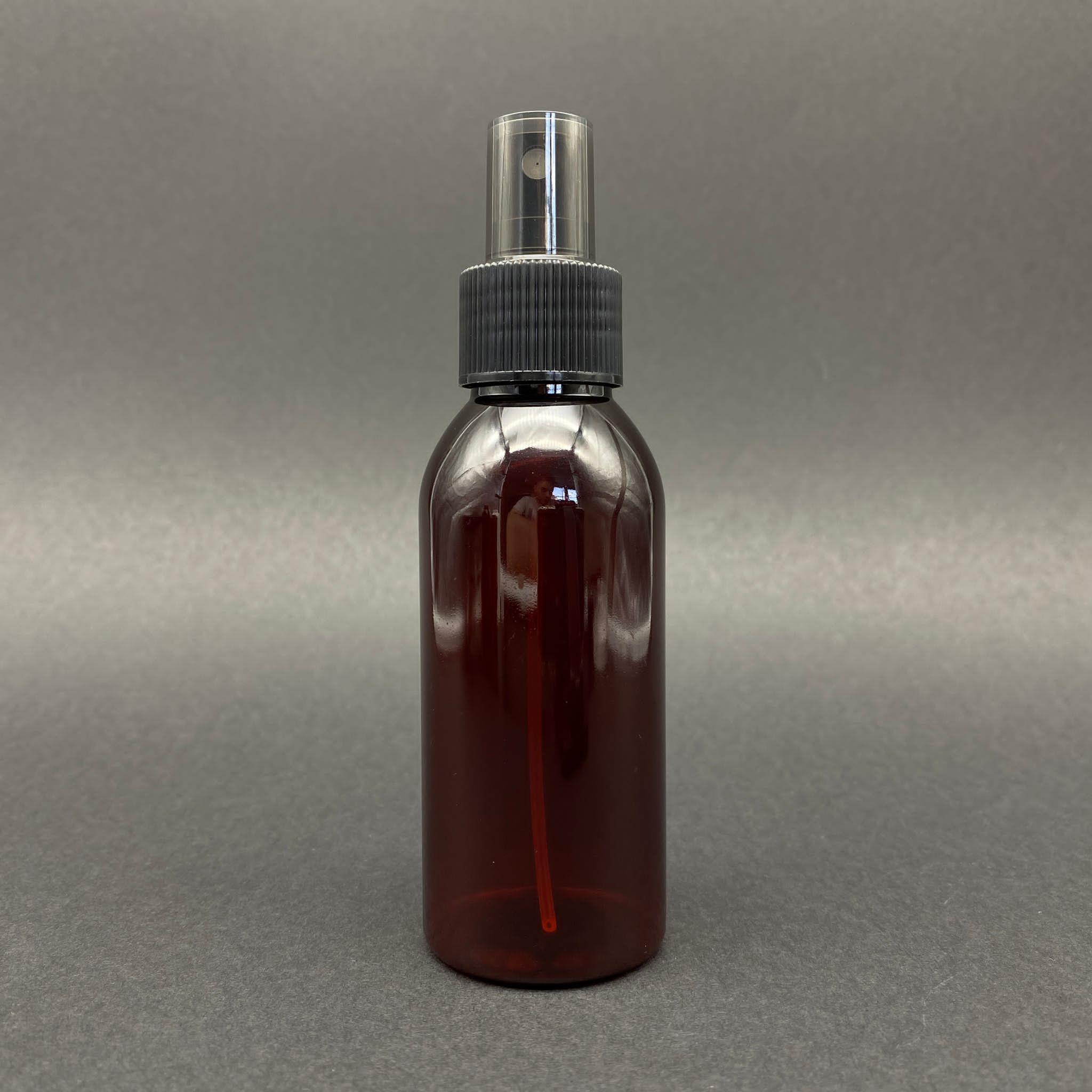 100 CC AMBER SERT PLASTİK ŞİŞE SİYAH SPREYLİ TAKIM - 100 ML KAHVERENGİ SPREYLİ PET ŞİŞE