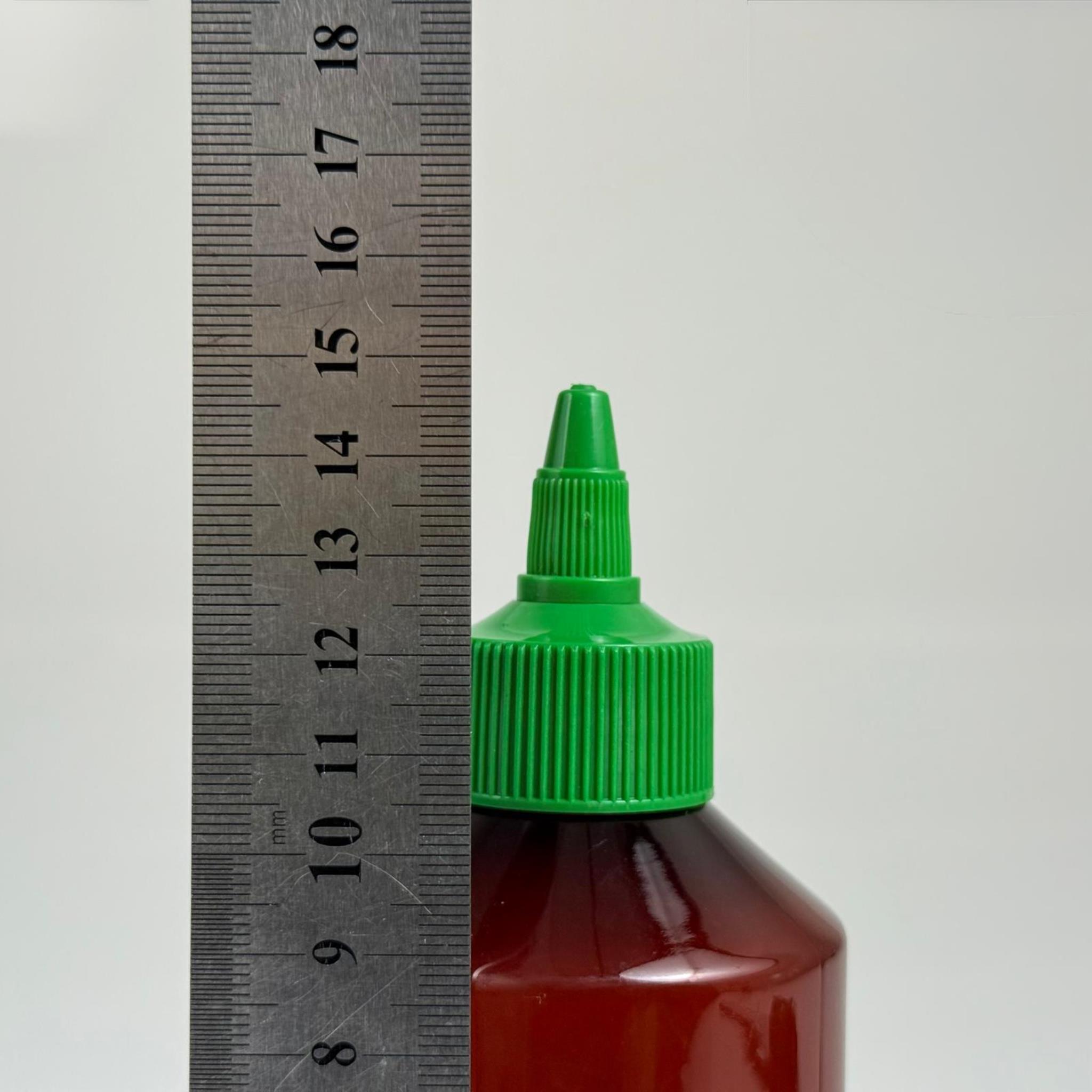 ZEYTİNYAĞI, SOS, ACI SOS, SİRKE, SRIRACHA VB BOŞ ŞİŞELERİ - YEŞİL SİVRİ TWİST AKITICI KAPAK + 250 ML AMBER PET PLASTİK ŞİŞE TAKIM