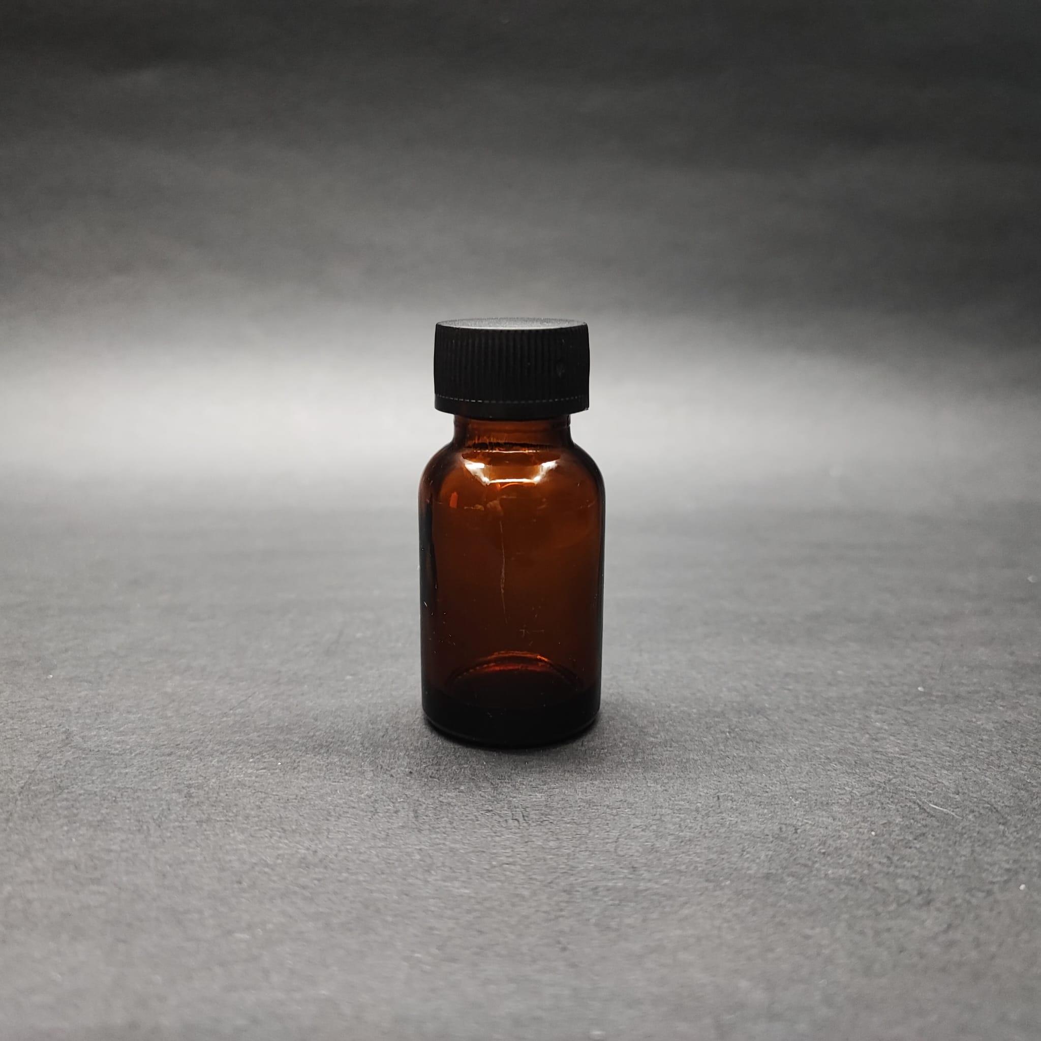 20 CC AMBER CAM ŞİŞE - SİYAH KAPAKLI - 20 ML KAHVERENGİ CAM ŞİŞE