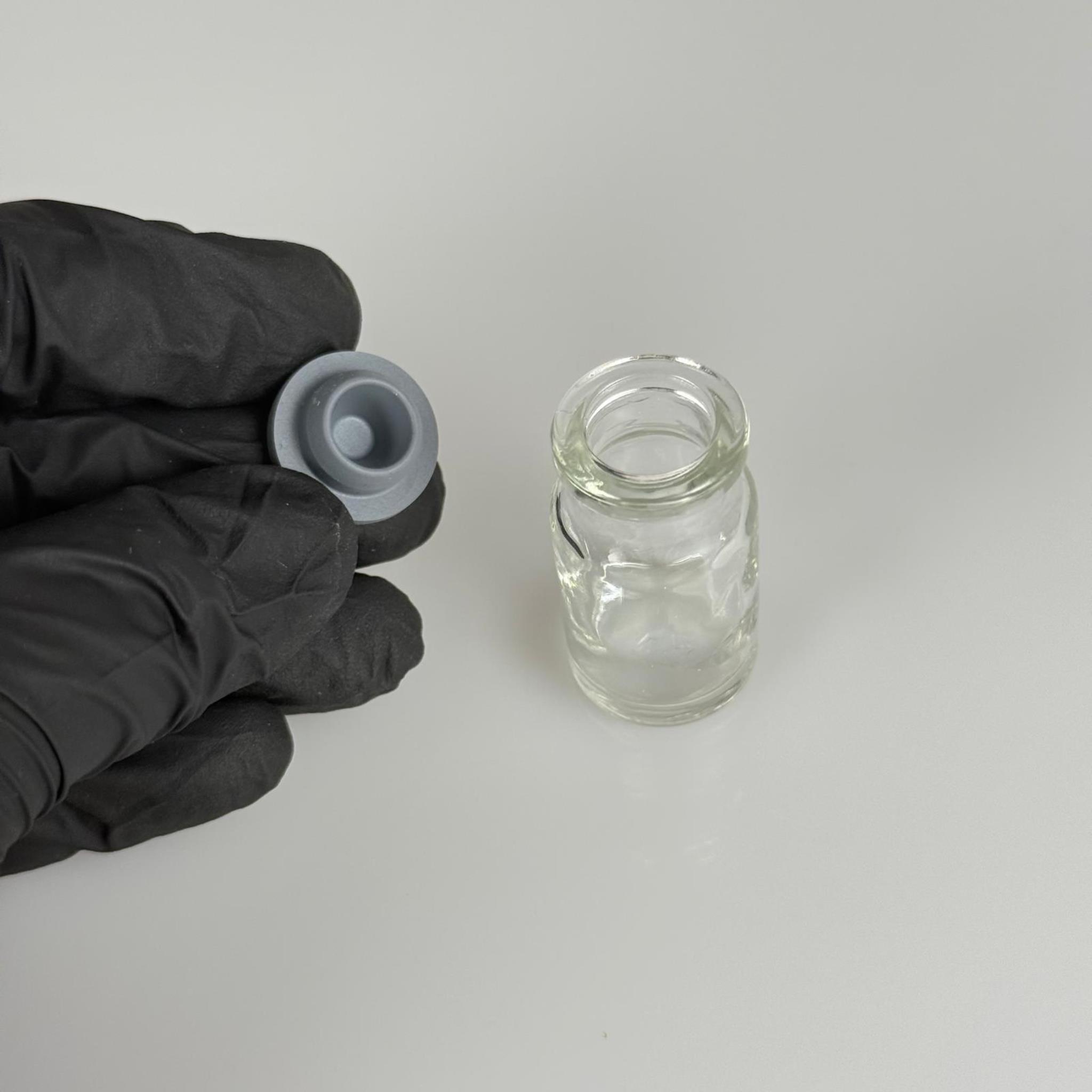 FLAKON CAM ŞİŞE 6 ML + BUTİL KAUÇUK TIPA 20 MM - ŞEFFAF CAM İLAÇ, ECZA, PENİSİLİN, MEDİKAL, LABORATUVAR, FARMASÖTİK ŞİŞELERİ