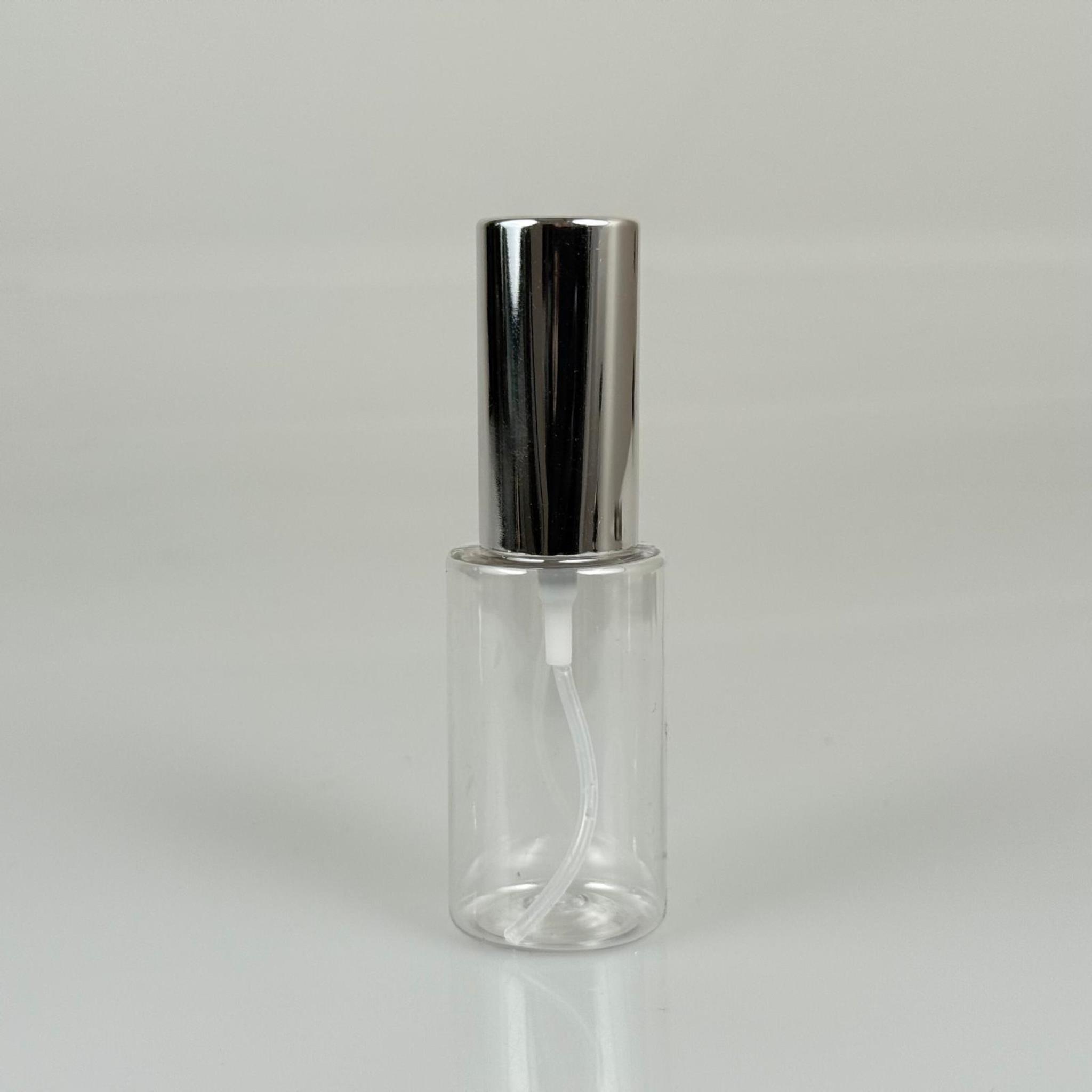 30 ML PET KOLONYA, PARFÜM VB ŞİŞELERİ - METAL ALÜMİNYUM GÜMÜŞ KAPAK + VİDALI SPREY + 30 CC ŞİŞE SET TAKIM