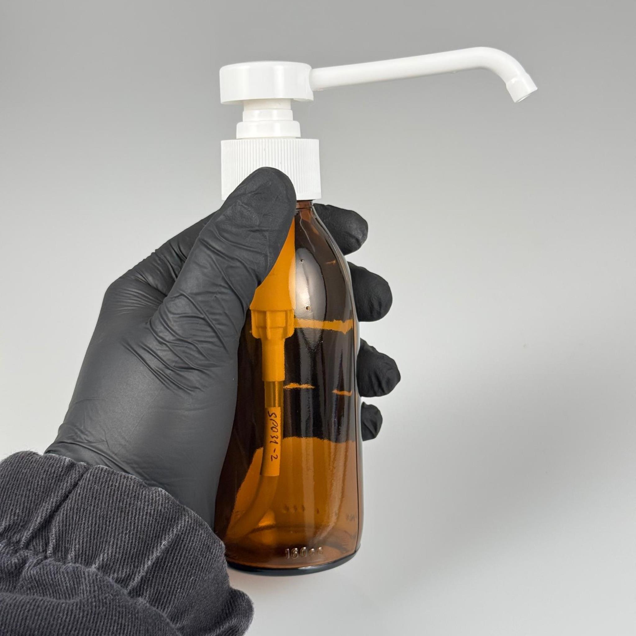 160 CC AMBER CAM ŞİŞE  - BEYAZ DİSPANSİYER POMPA SPREYLİ - 160 ML CAM SPREYLİ ŞİŞE