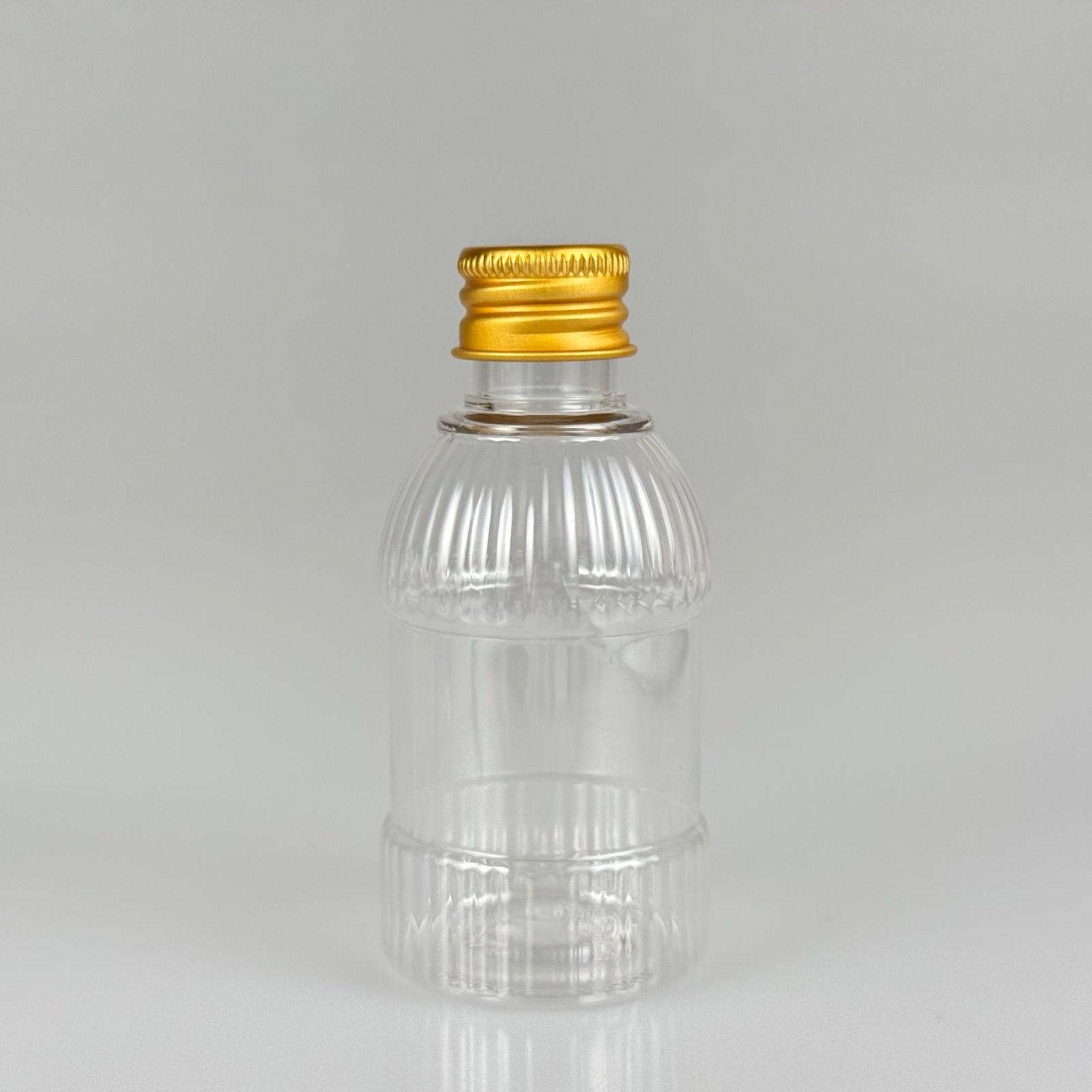 50 CC MANDALİNA MODEL PET ŞİŞE + KÖPÜK CONTALI GOLD ALÜMİNYUM METAL KAPAKLI TAKIM - 50 ML TOMBUL PET ŞİŞE