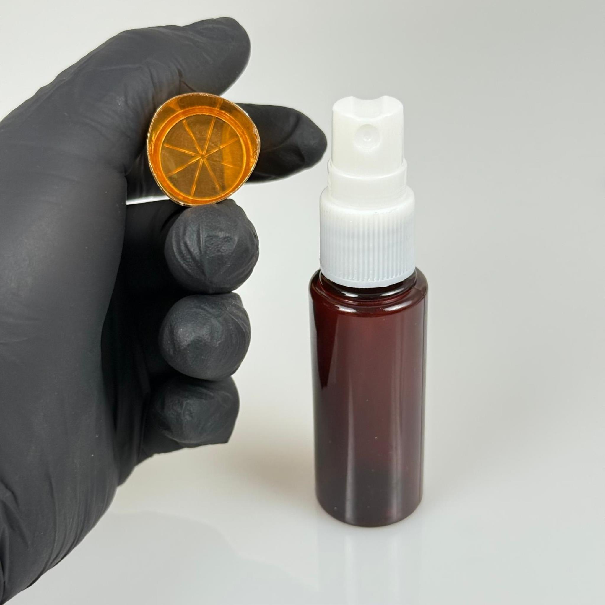 30 ML PET KOLONYA, PARFÜM VB ŞİŞELERİ - METAL ALÜMİNYUM GOLD KAPAK + VİDALI SPREY + 30 CC AMBER SHOT ŞİŞE SET TAKIM