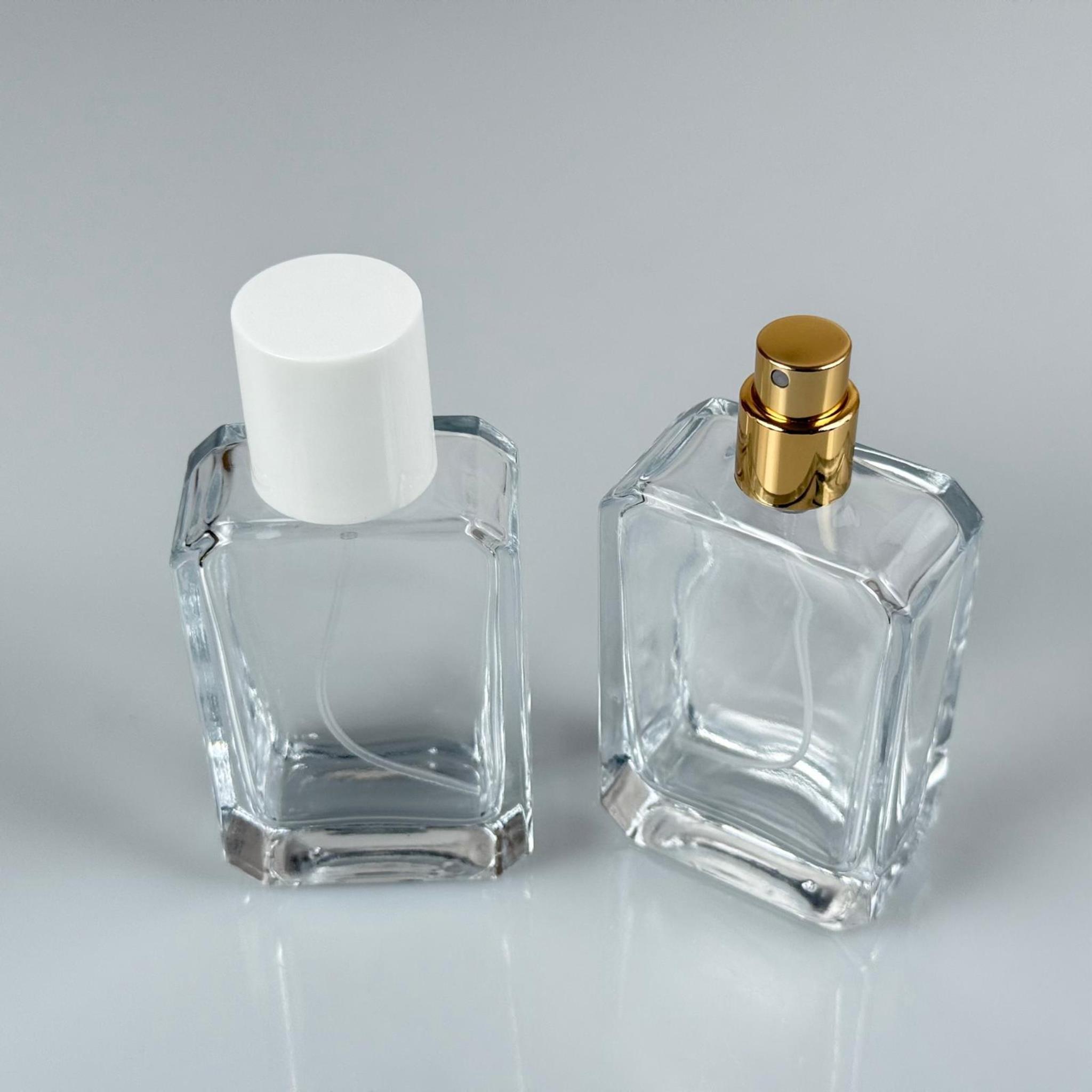 50 ML KÖŞELİ MODEL ANGEL PARFÜM ŞİŞESİ - GOLD METAL SPREYLİ + BEYAZ KAPAKLI (AĞIZ 15 MM GEÇME KOLAY KAPAMA)