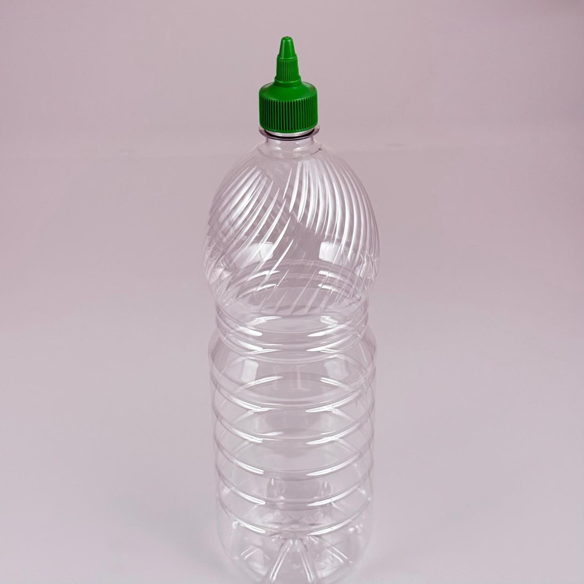 ZEYTİNYAĞI, SOS, ACI SOS, SİRKE, SRIRACHA VB BOŞ ŞİŞELERİ - YEŞİL SİVRİ TWİST AKITICI KAPAK + 2000 ML ŞEFFAF PET PLASTİK ŞİŞE TAKIM