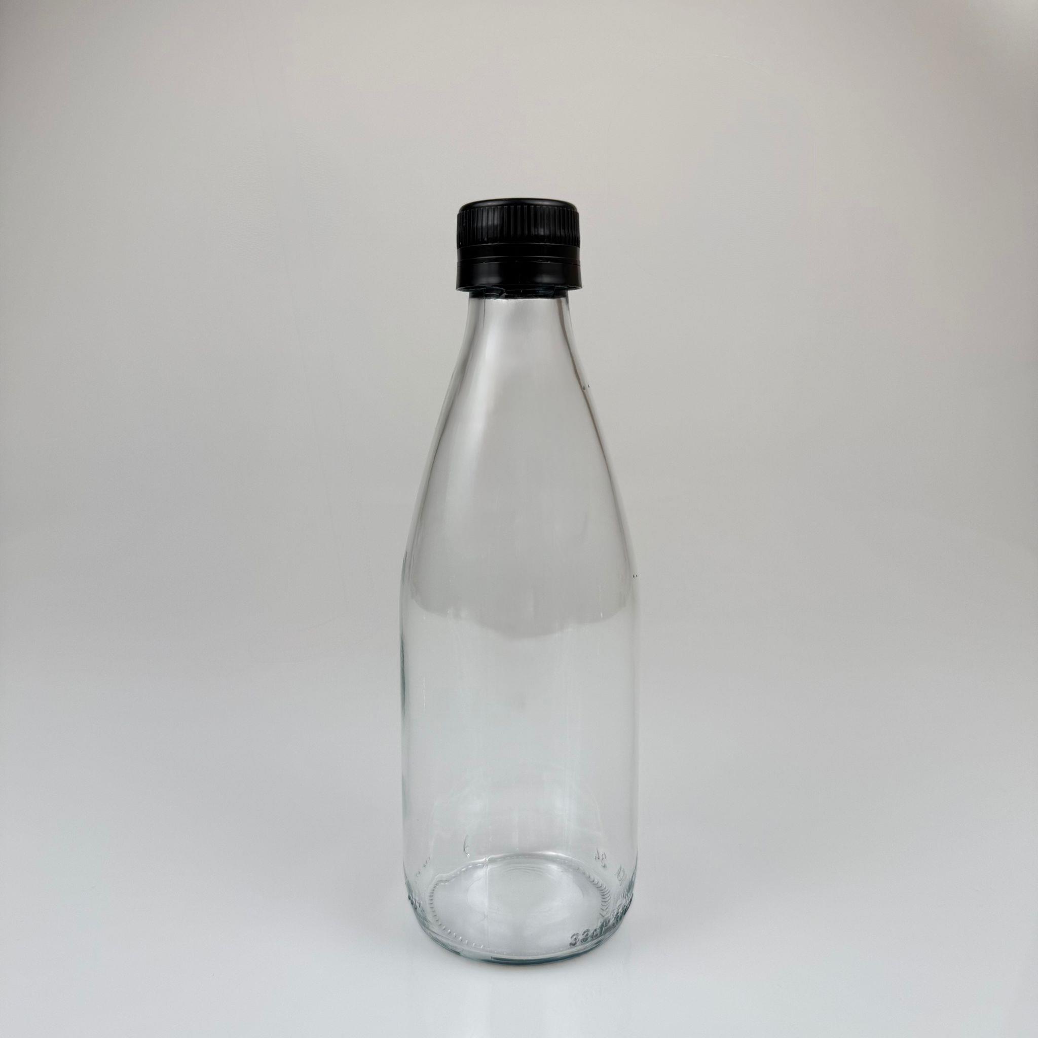 330 CC CAM ŞİŞE - SİYAH KİLİTLİ KAPAKLI - 330 ML CAM ŞİŞE