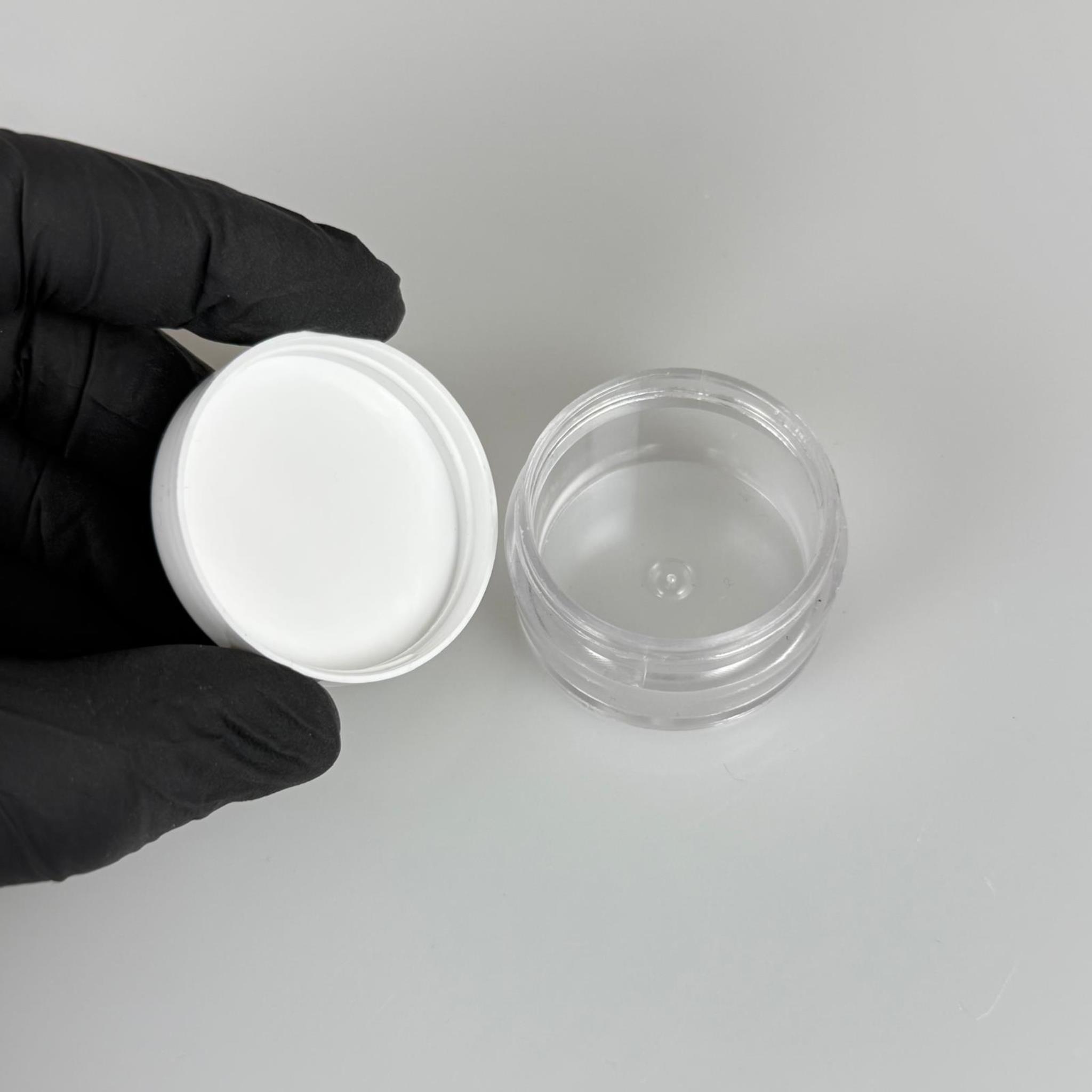 10 CC KRİSTAL KAVANOZ - BEYAZ PLASTİK KAPAKLI - 10 ML KREM KAVANOZ KALIN ŞEFFAF PLASTİK MİKA AKRİLİK