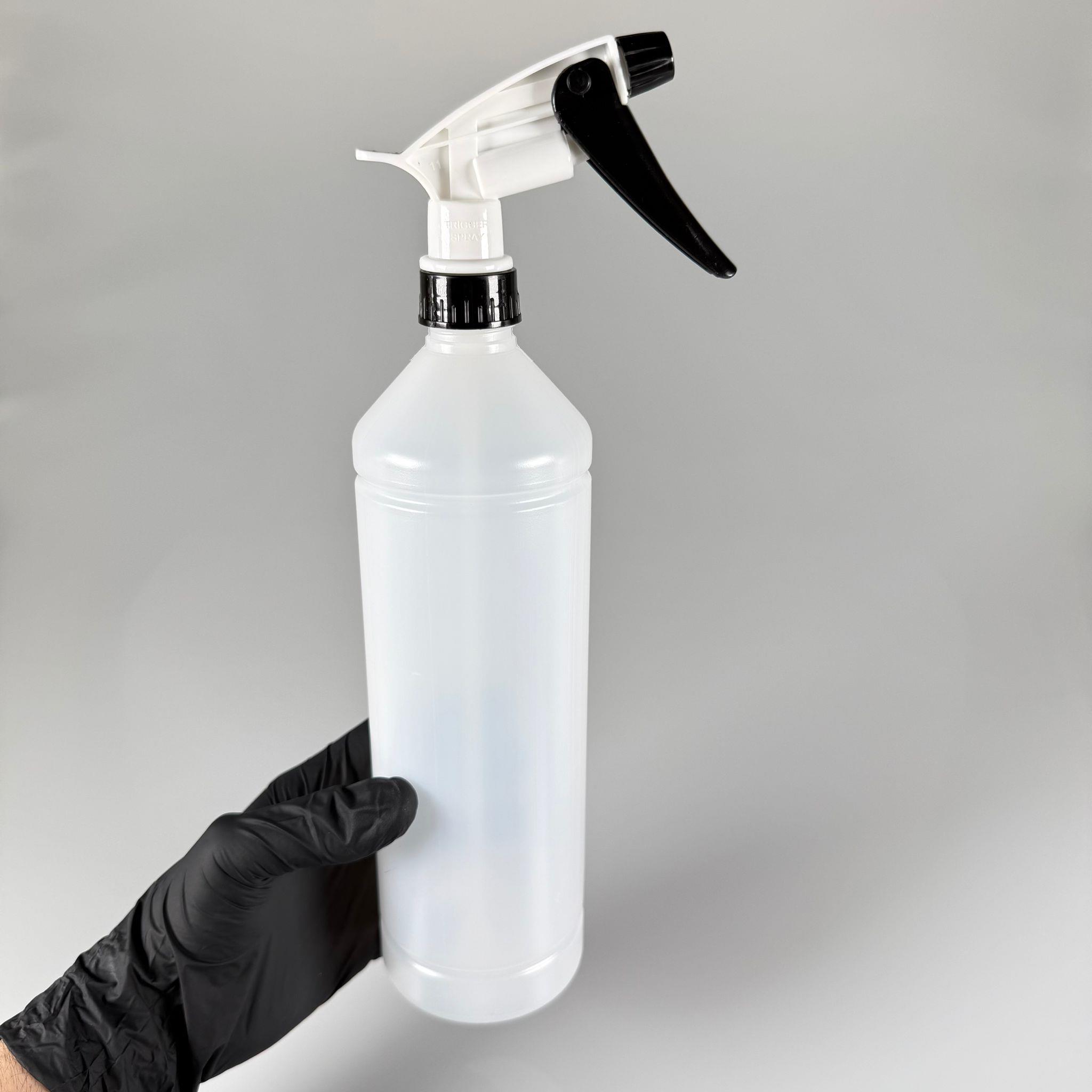 1000 CC TİNER ŞİŞESİ - BÜYÜK SİYAH BEYAZ DOZAJLI KİMYASALA DAYANIKLI TRİGER TETİK SPREYLİ - 1000 ML KİMYASALA DAYANIKLI PLASTİK ŞİŞE - 1 LT POLİETİLEN ŞİŞE - UZUN OTO TEMİZLİK ŞİŞESİ
