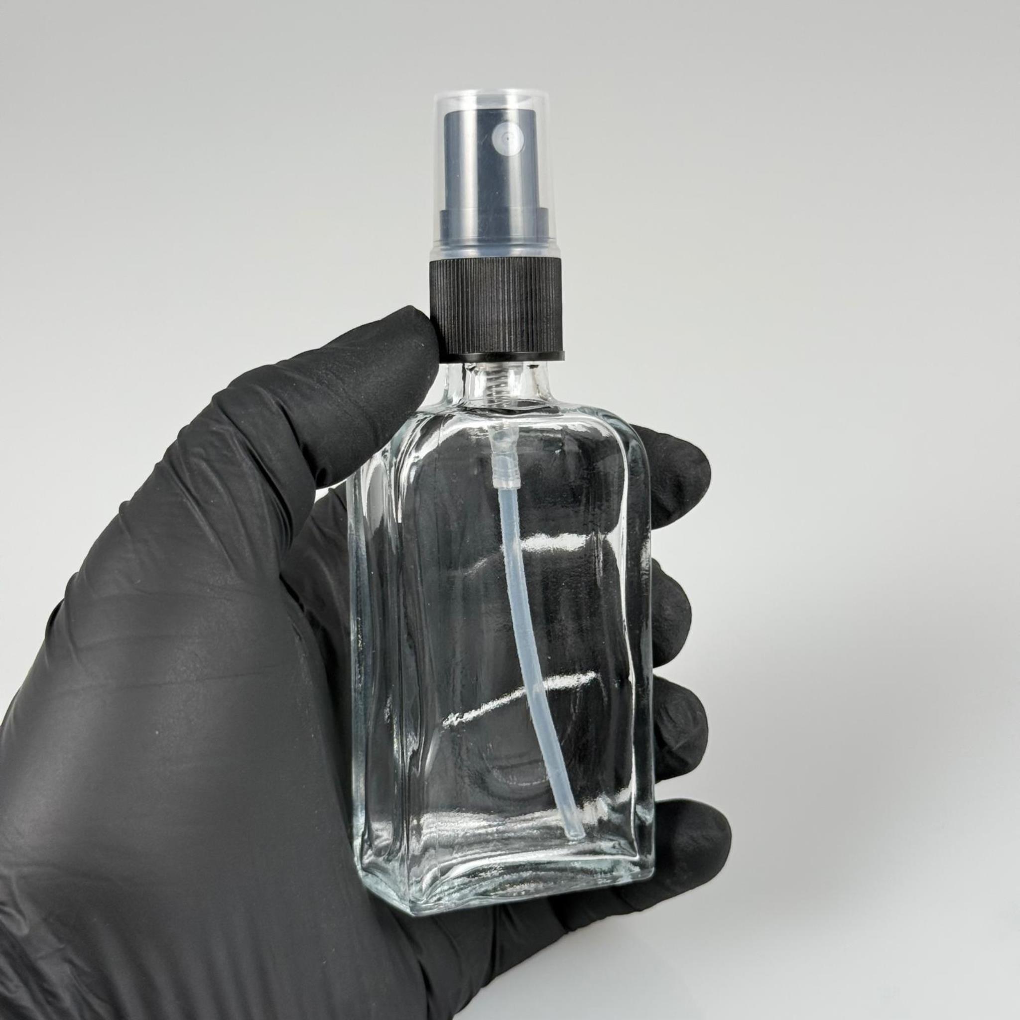 40 CC YASSI DİKDÖRTGEN CAM ŞİŞE - SİYAH SPREYLİ PARFÜM KOLONYA ŞİŞESİ TAKIM - 40 ML PRESTİJLİ ŞİŞE