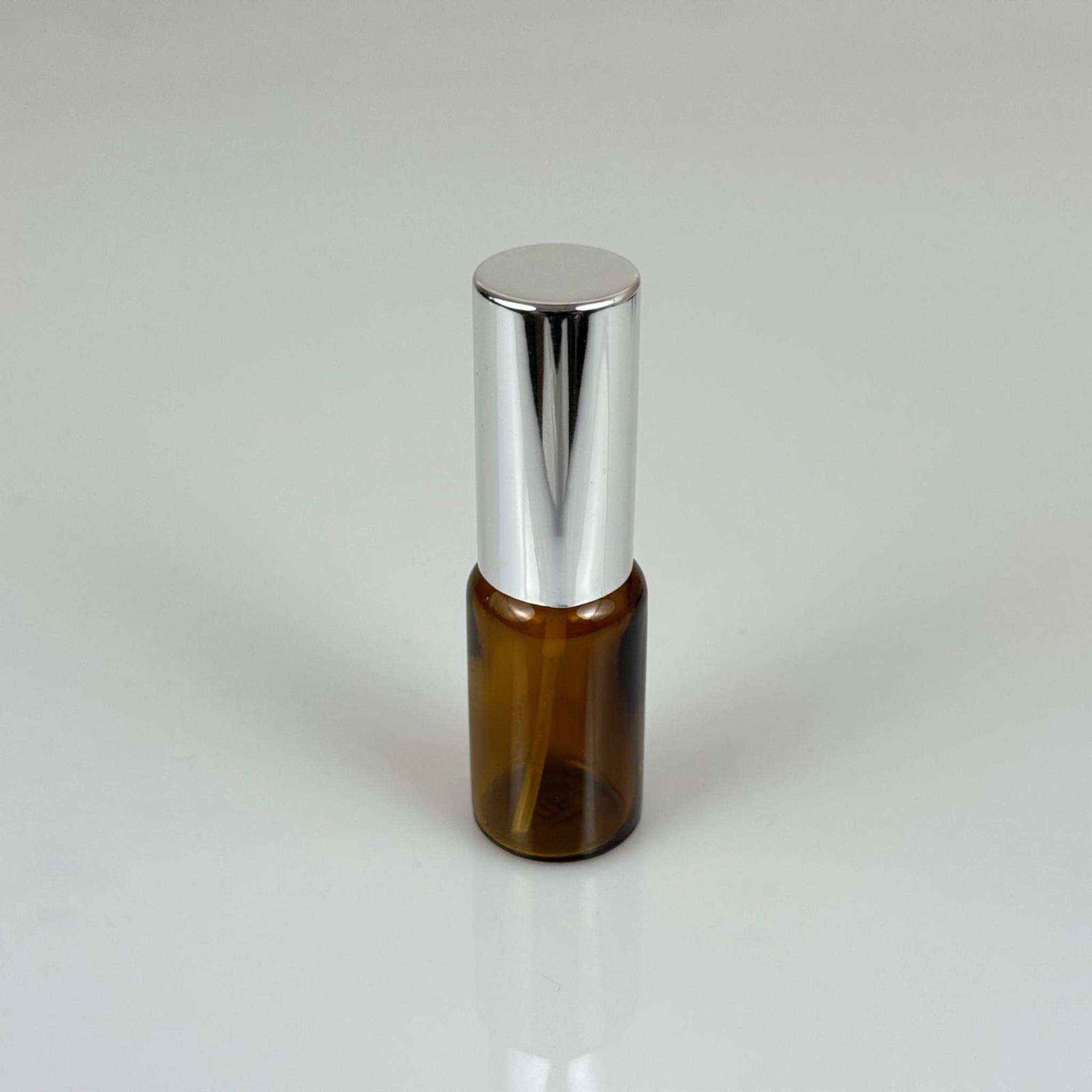 10 ML CAM KOLONYA, PARFÜM VB ŞİŞELERİ - METAL ALÜMİNYUM GÜMÜŞ KAPAK + VİDALI SPREY + 10 CC AMBER CAM ŞİŞE SET TAKIM
