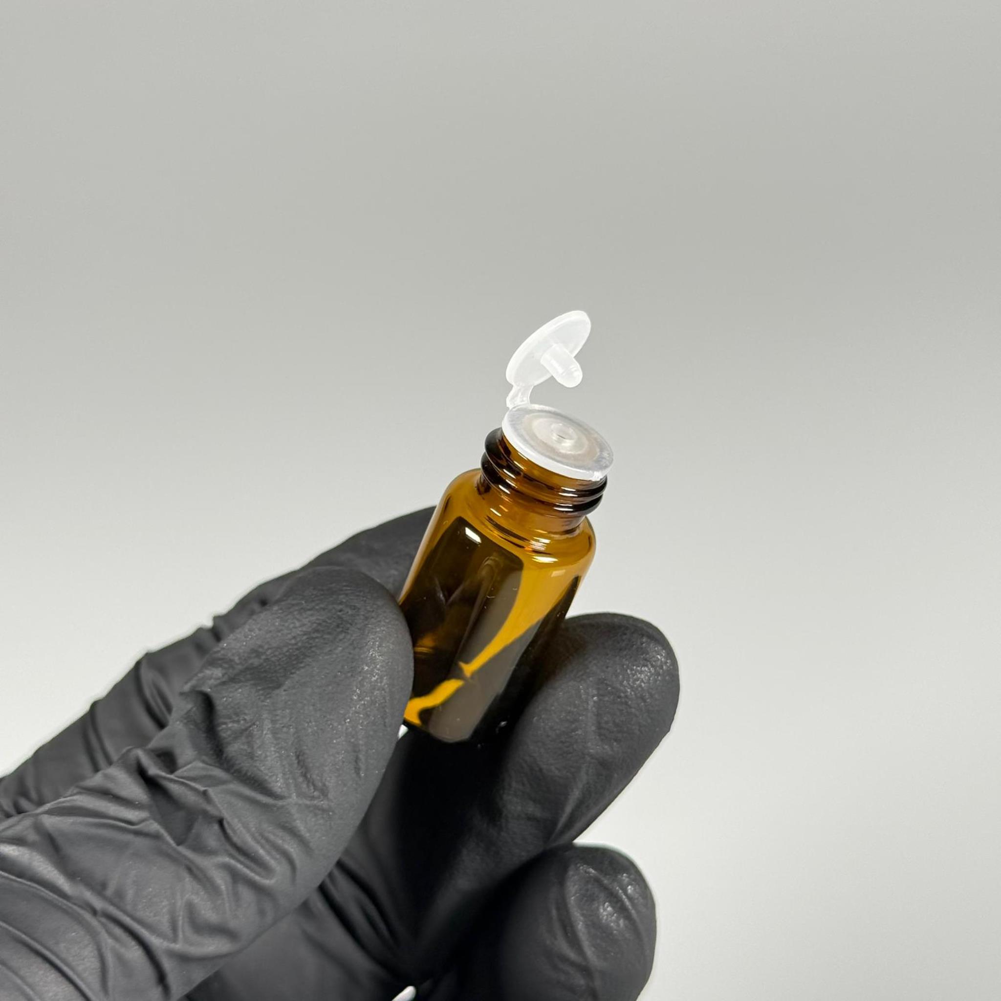 3 CC AMBER İNCE CAM ŞİŞE - BEYAZ KAPAKLI + İÇTEN DAMLALIKLI - 3 ML CAM ŞİŞE