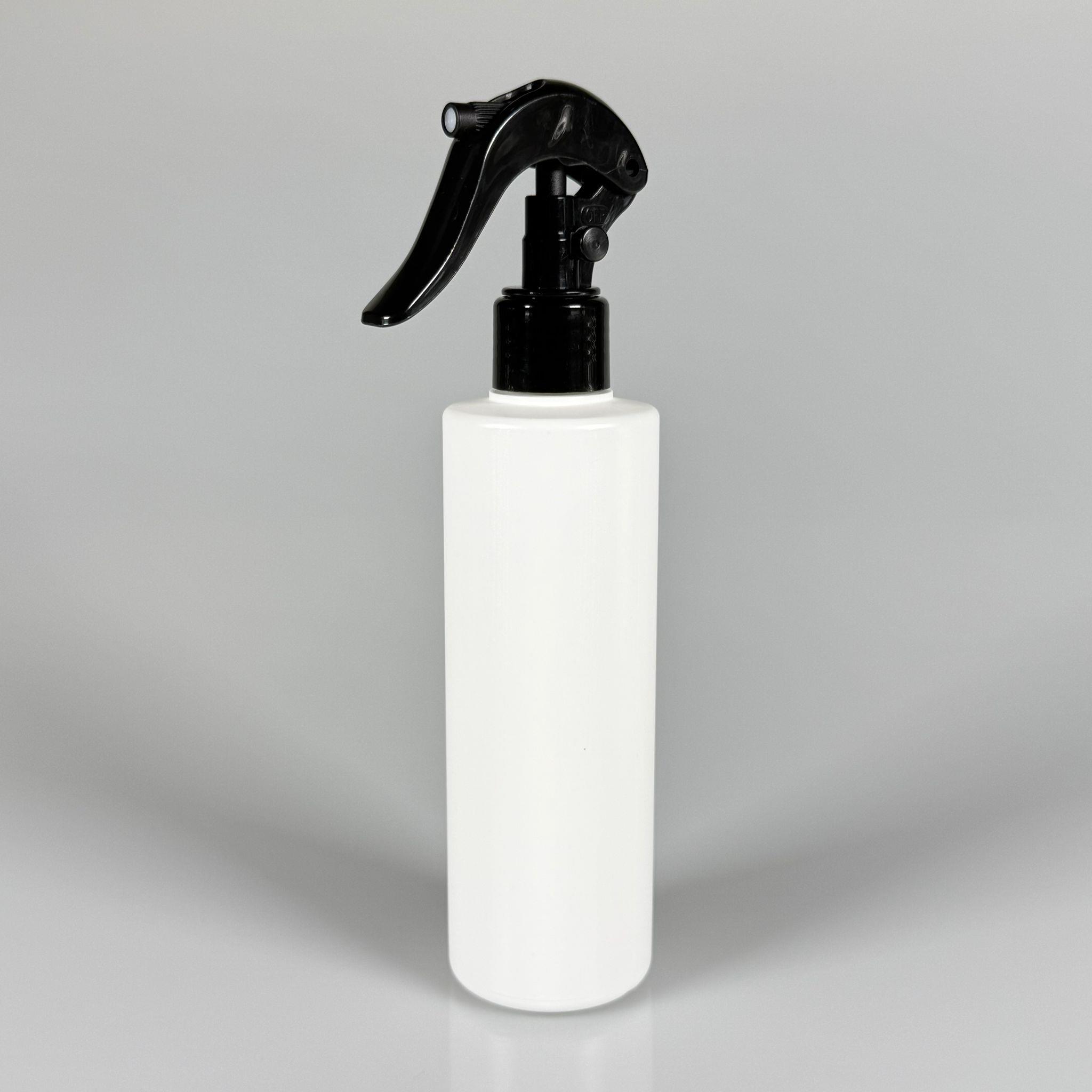 200 CC (SİLME 250 CC) BEYAZ SİLİNDİR MODEL MAT SERT POLİETİLEN ŞİŞE - SİYAH TRİGER SPREYLİ - 200 ML BEYAZ SPREYLİ PLASTİK ŞİŞE