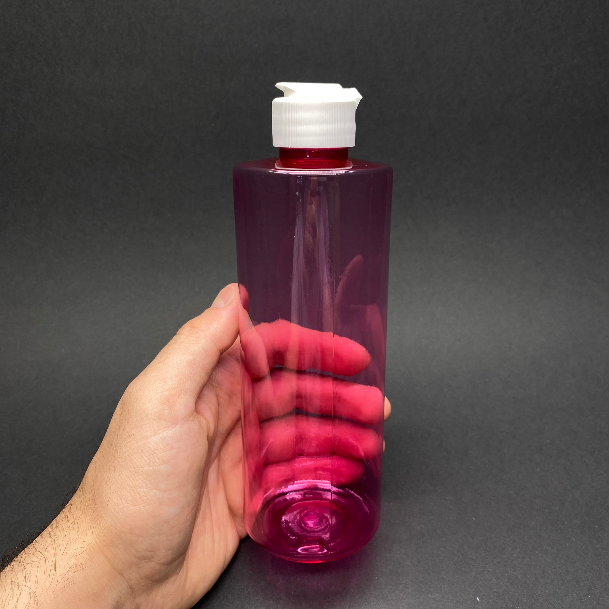 400 CC PEMBE PET ŞİŞE - BEYAZ FLİPTOP KAPAKLI - 400 ML KALIN PLASTİK ŞİŞE