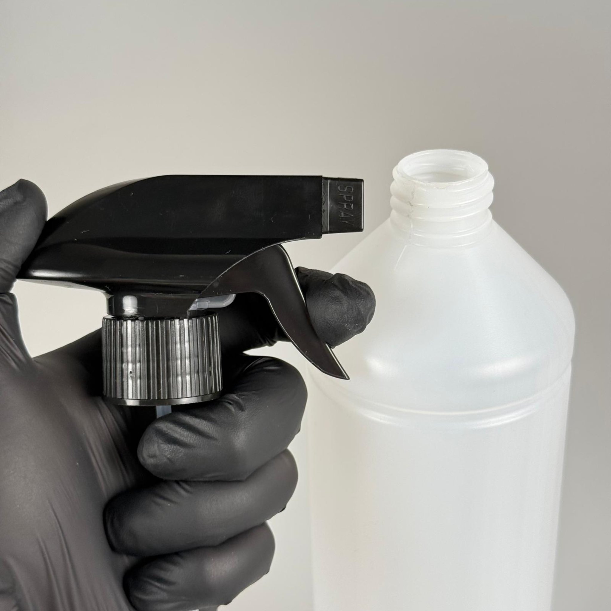 1000 CC TİNER ŞİŞESİ - SİYAH TRİGER TETİK SPREYLİ - 1000 ML KİMYASALA DAYANIKLI PLASTİK ŞİŞE - 1 LT POLİETİLEN ŞİŞE - UZUN