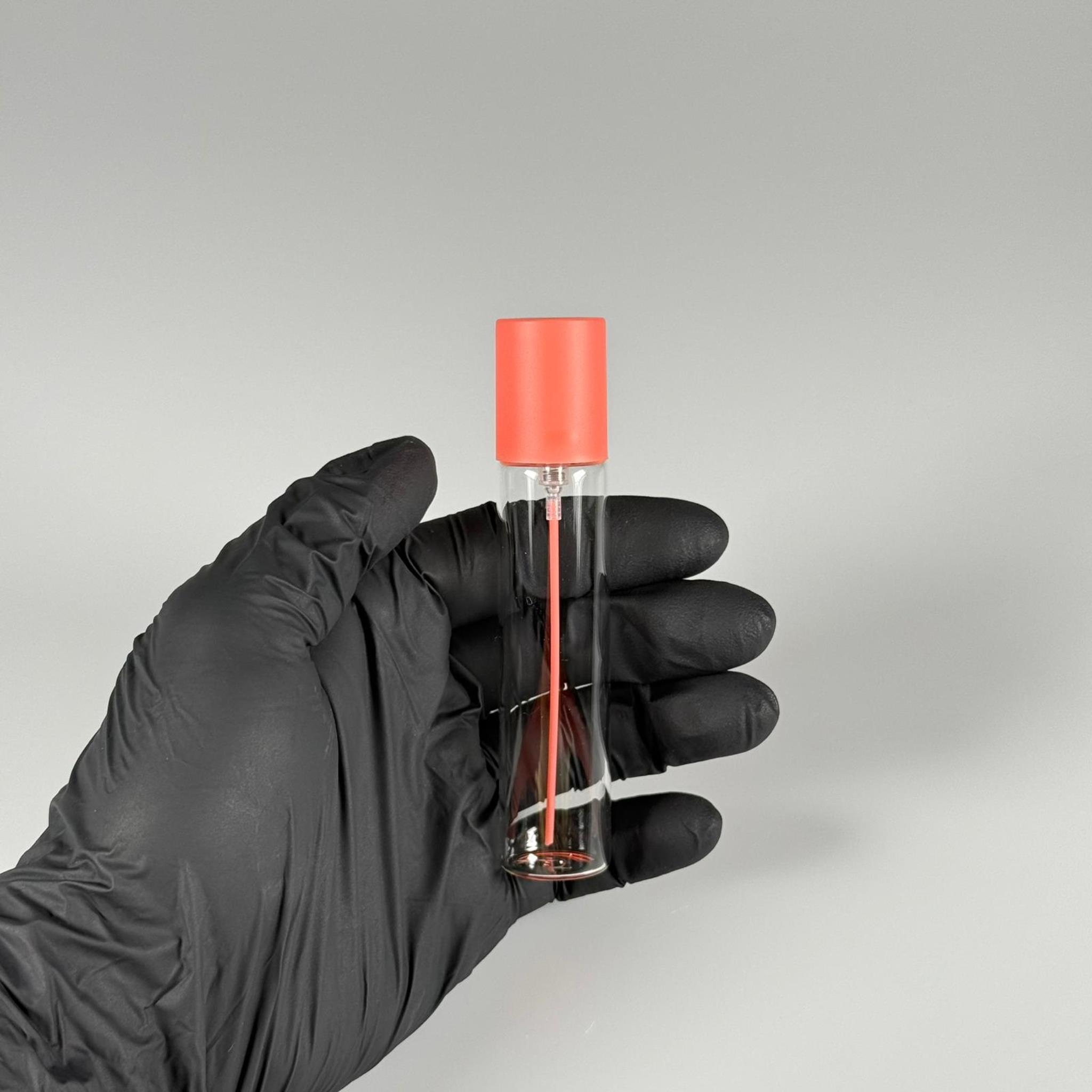 PARFÜM ŞİŞESİ 25 ML - 25 CC PARFÜM AMBALAJI VALFLİ (GEÇME AĞIZ) CAM KALEM PARFÜM İÇİN ŞİŞELERİ - TURUNCU SPREY + KAPAKLI SET TAKIM