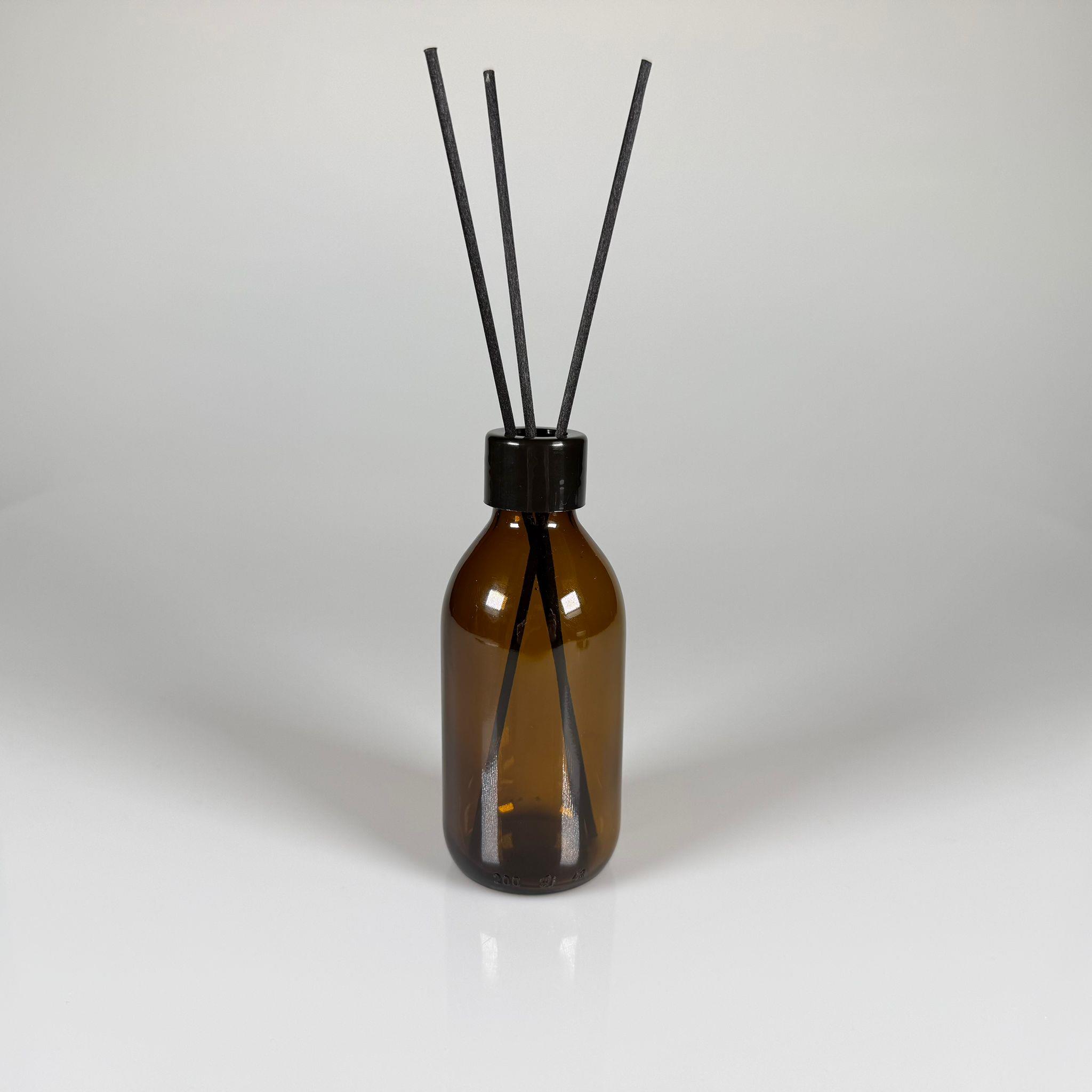 200 CC AMBER CAM BAMBU ODA KOKUSU ŞİŞESİ - 200 ML ÇUBUKLU BAMBU ODA KOKUSU ŞİŞESİ - DİFÜZÖR ŞİŞE- CAM ŞİŞE + SİYAH VİDALI KAPAK + KÖR TIPA + 3 ADET FİBER SİYAH BAMBU ÇUBUK