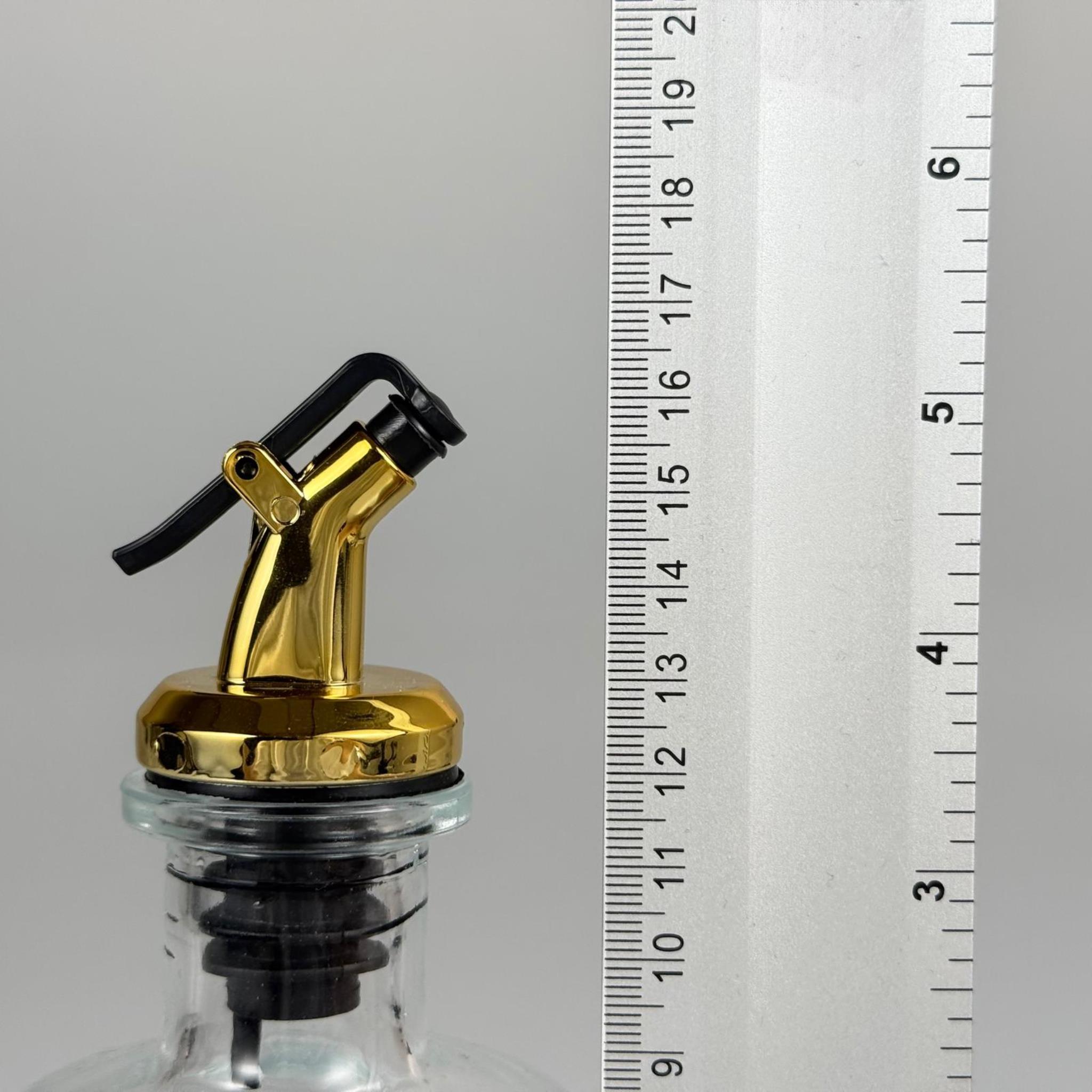 200 CC CAM SİLİNDİR LÜX ŞİŞE + GOLD AKITICI - ZEYTİNYAĞI, MUTFAK VE RESTORAN İÇİN DEKORATİF ŞİŞE