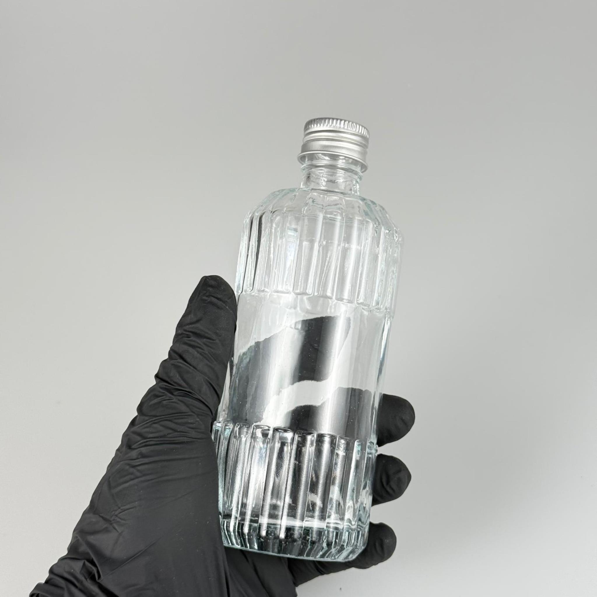 200 CC SİLİNDİR ZÜMRÜT MODEL CAM ŞİŞE - 24 AĞIZ + KÖPÜK CONTALI GÜMÜŞ METAL ALÜMİNYUM KAPAK - 200 ML ZÜMRÜT CAM ŞİŞELERİ
