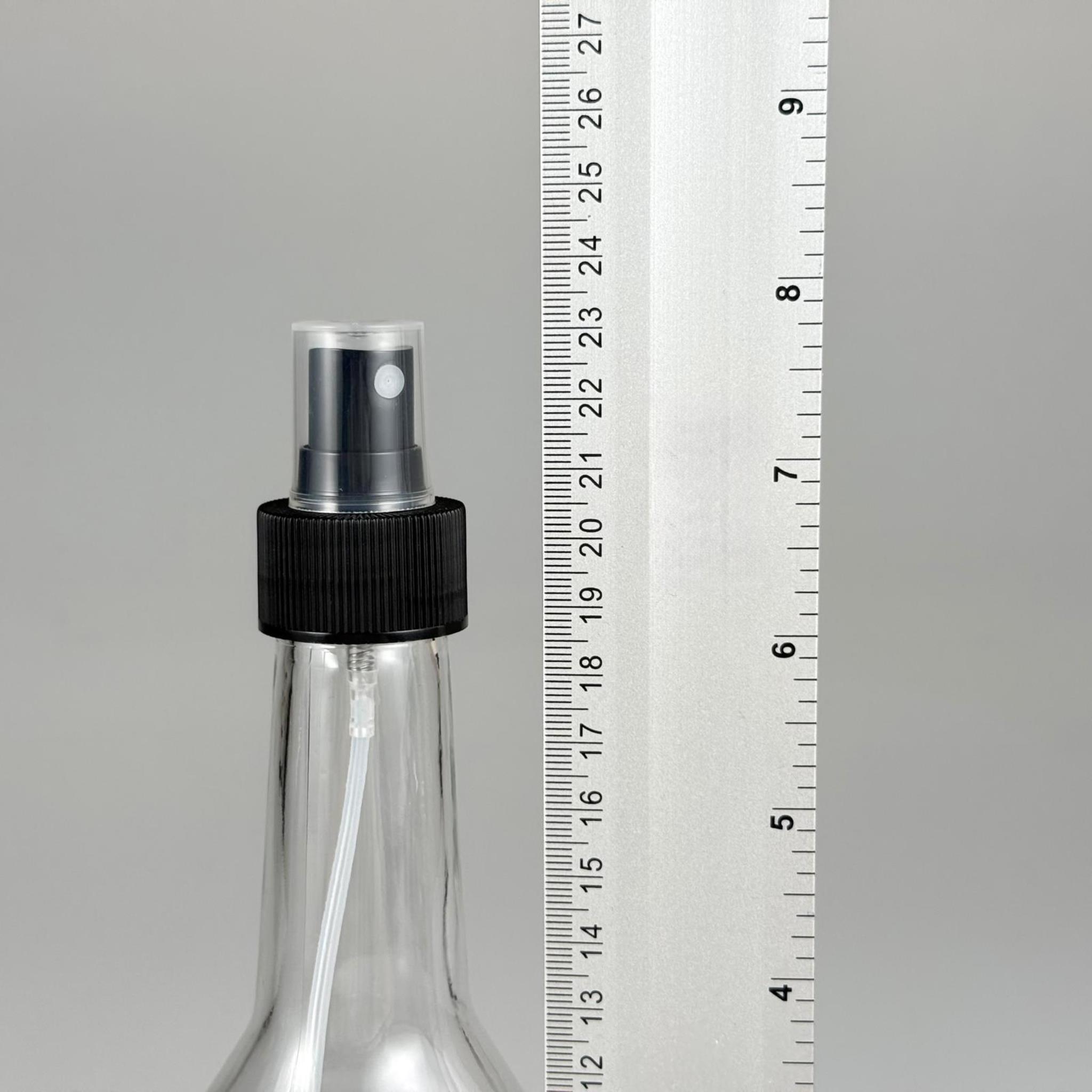 250 CC UZUN BOĞAZ CAM ŞİŞE - SİYAH PARMAK SPREYLİ - 250 ML SPREYLİ CAM ŞİŞE