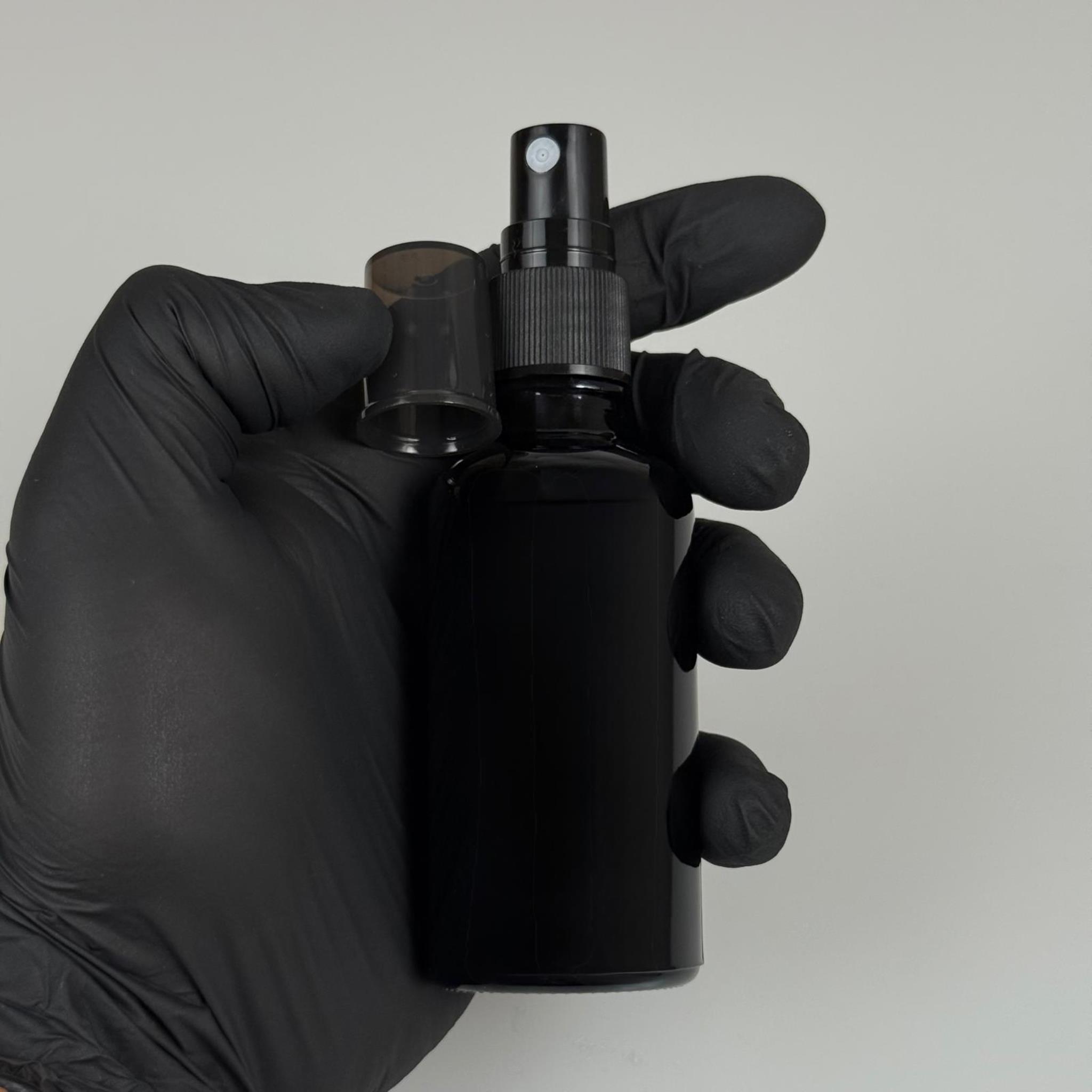 50 CC SİYAH CAM ŞİŞE SİYAH SPREYLİ TAKIM - 50 ML PARFÜM ŞİŞESİ