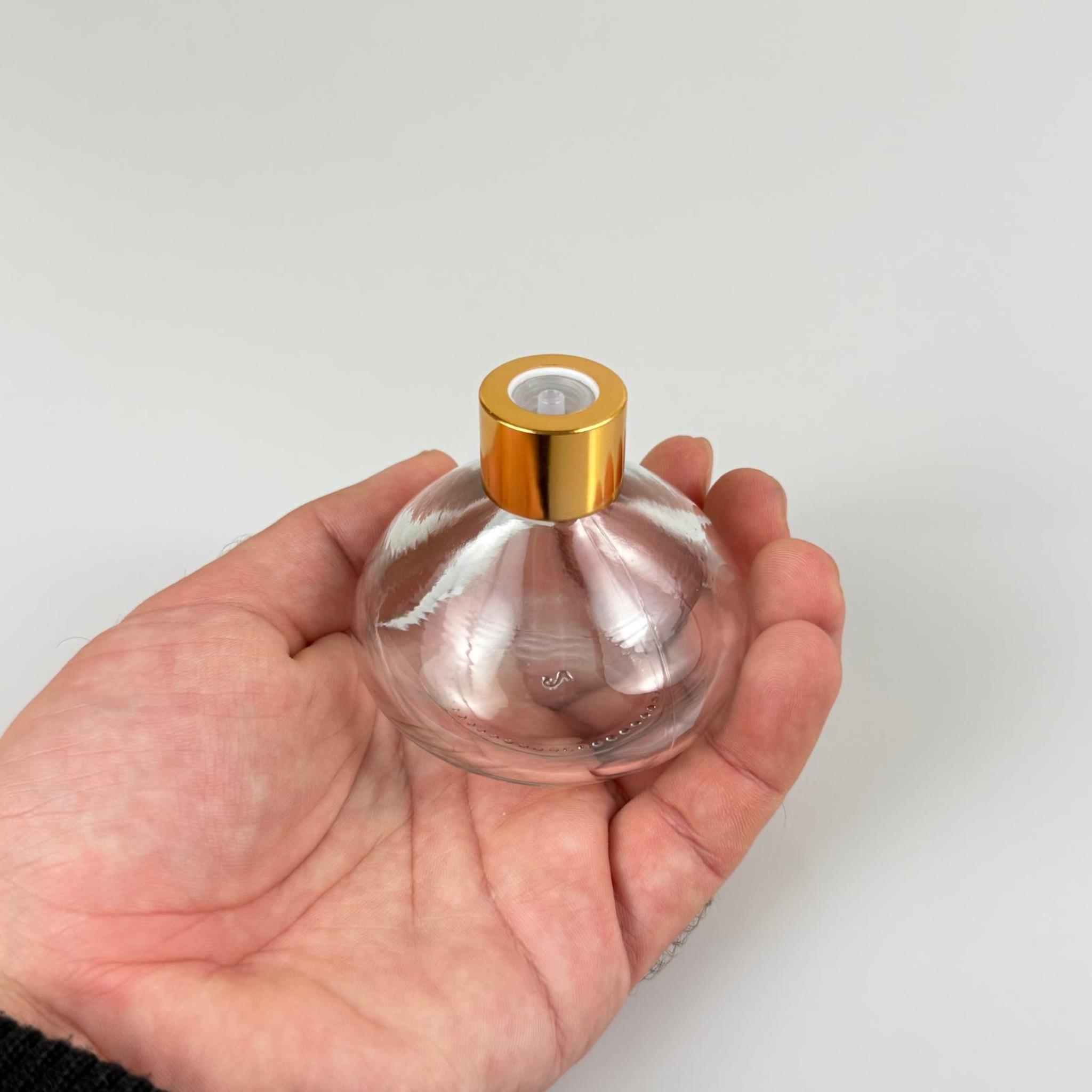 BASIK MODEL CAM KOLONYA ŞİŞESİ + METAL GOLD KAPAK + TIPA - 50 ML - HEDİYELİK KOLONYA ŞİŞELERİ