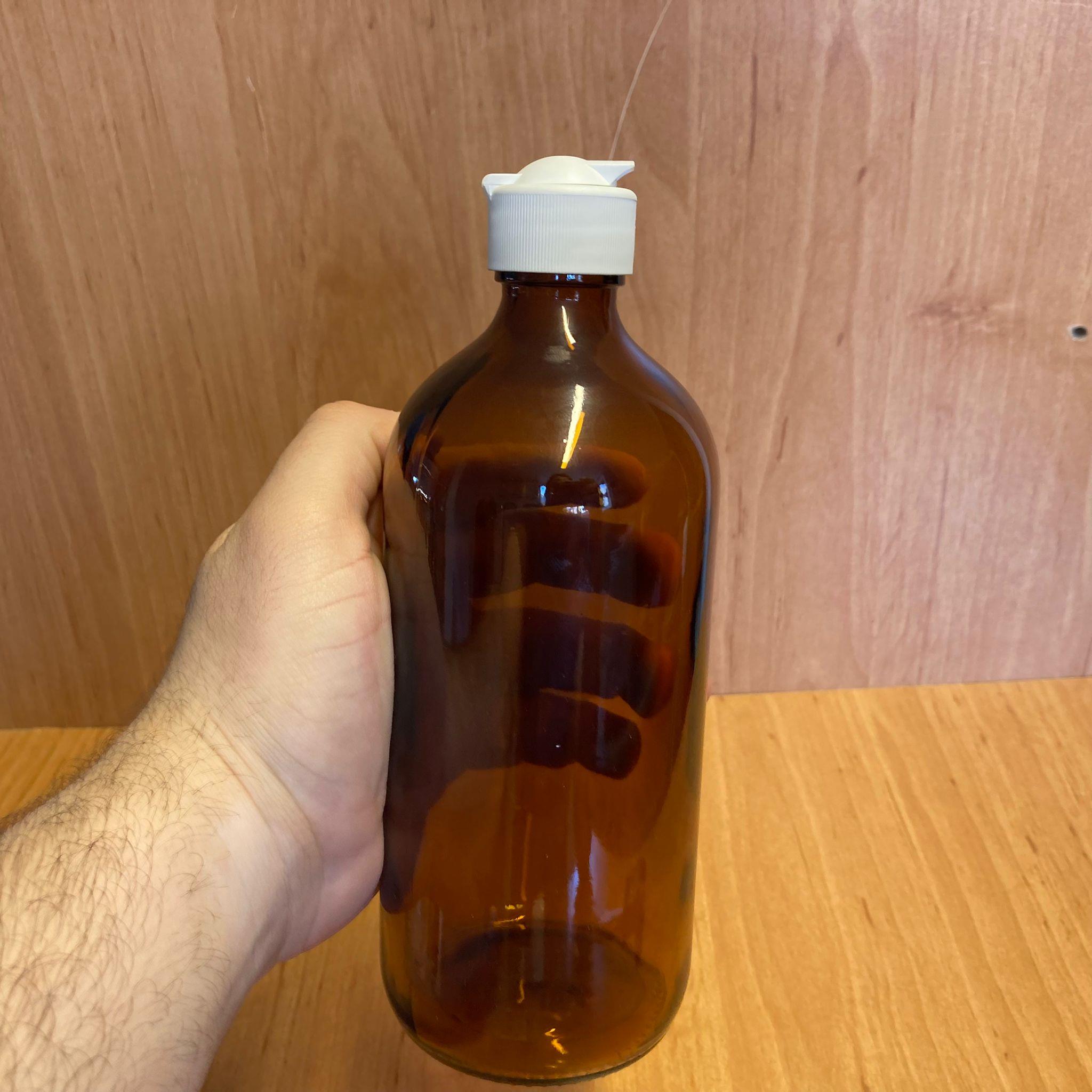 500 CC AMBER TOMBUL CAM ŞİŞE - BEYAZ AKITICILI FLİPTOP KAPAKLI - 500 ML KAHVERENGİ BOŞ ŞURUP ŞİŞESİ - AÇILIR KAPANIR KAPAKLI