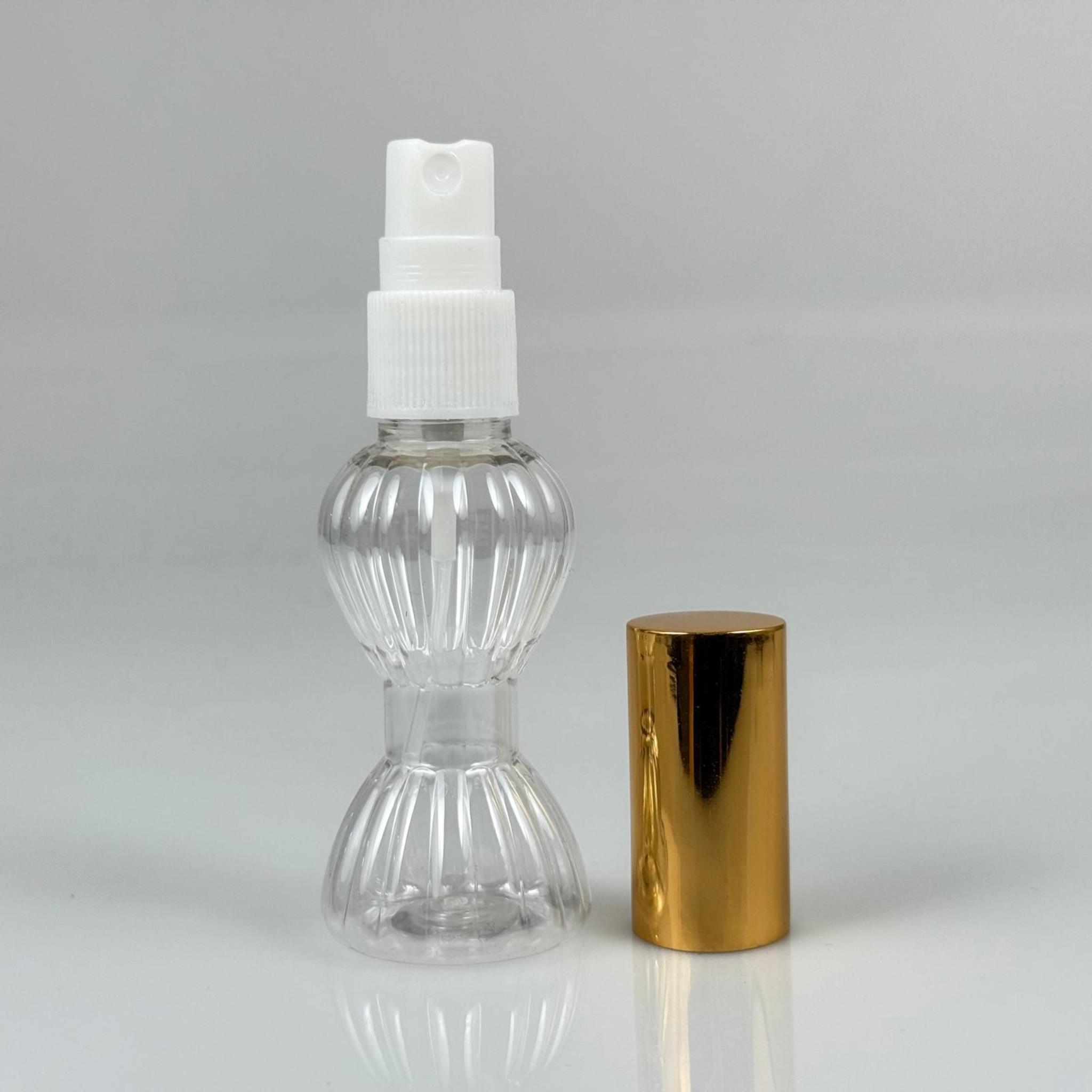 40 ML PET KOLONYA, PARFÜM VB ŞİŞELERİ - METAL ALÜMİNYUM GOLD KAPAK + VİDALI SPREY + 40 CC MİNİ PIRLANTA ŞİŞE SET TAKIM