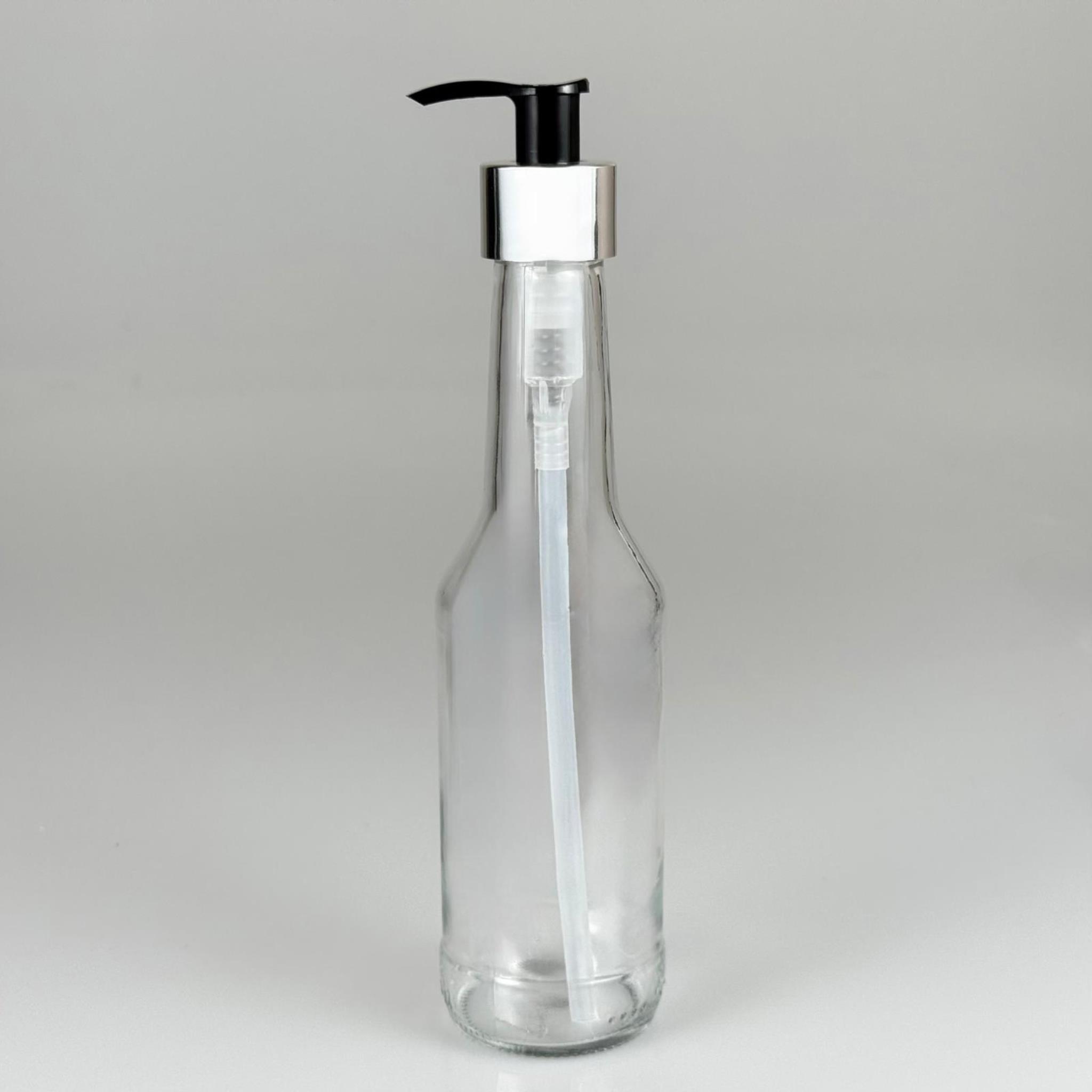 250 CC BOĞAZLI CAM ŞİŞE - GÜMÜŞ POMPALI - 250 ML POMPALI ŞİŞE