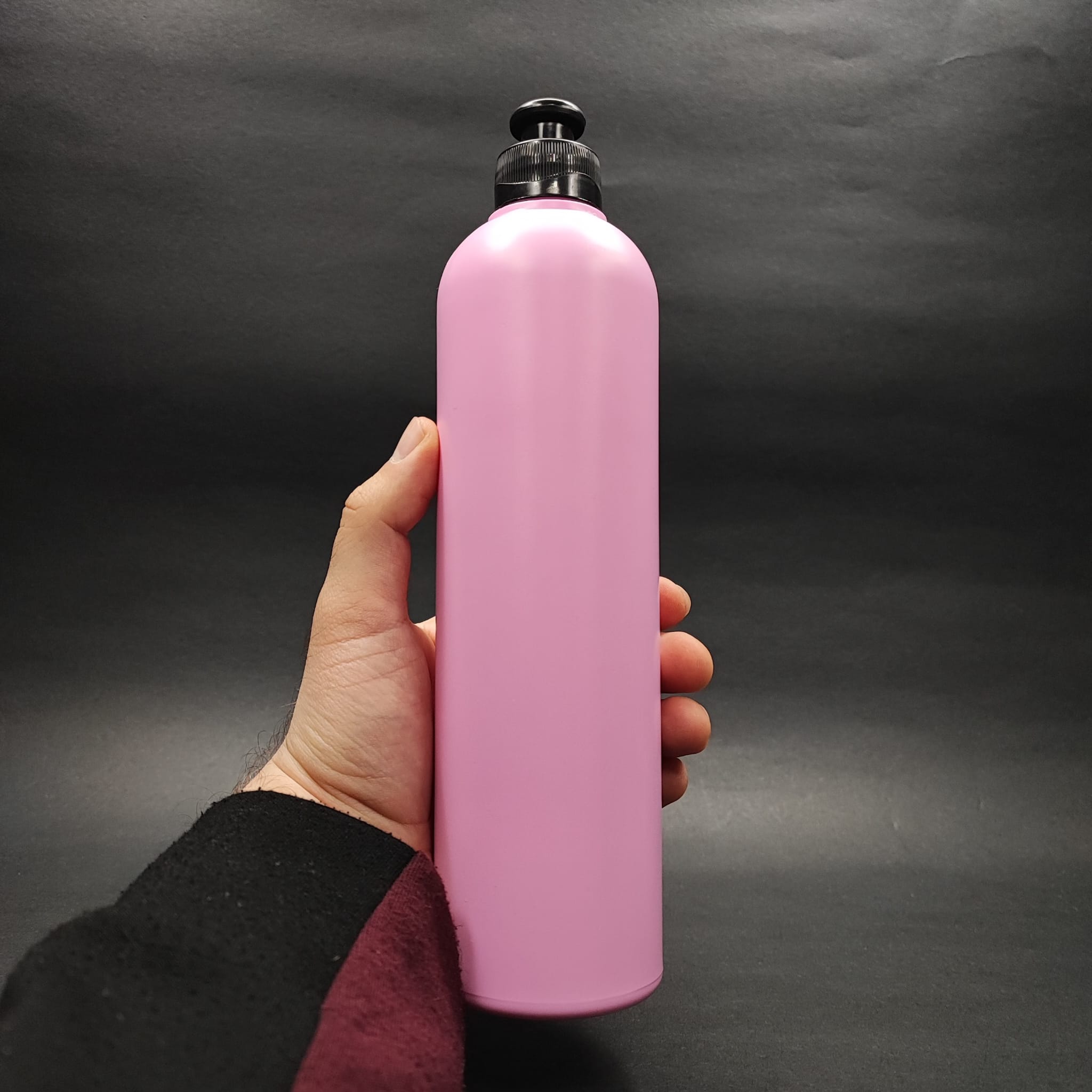 500 CC PEMBE POLİETİLEN PE ŞAMPUAN ŞİŞESİ - SİYAH AKITICILI PUSH PULL KAPAKLI - 500 ML PE ŞAMPUAN ŞİŞESİ