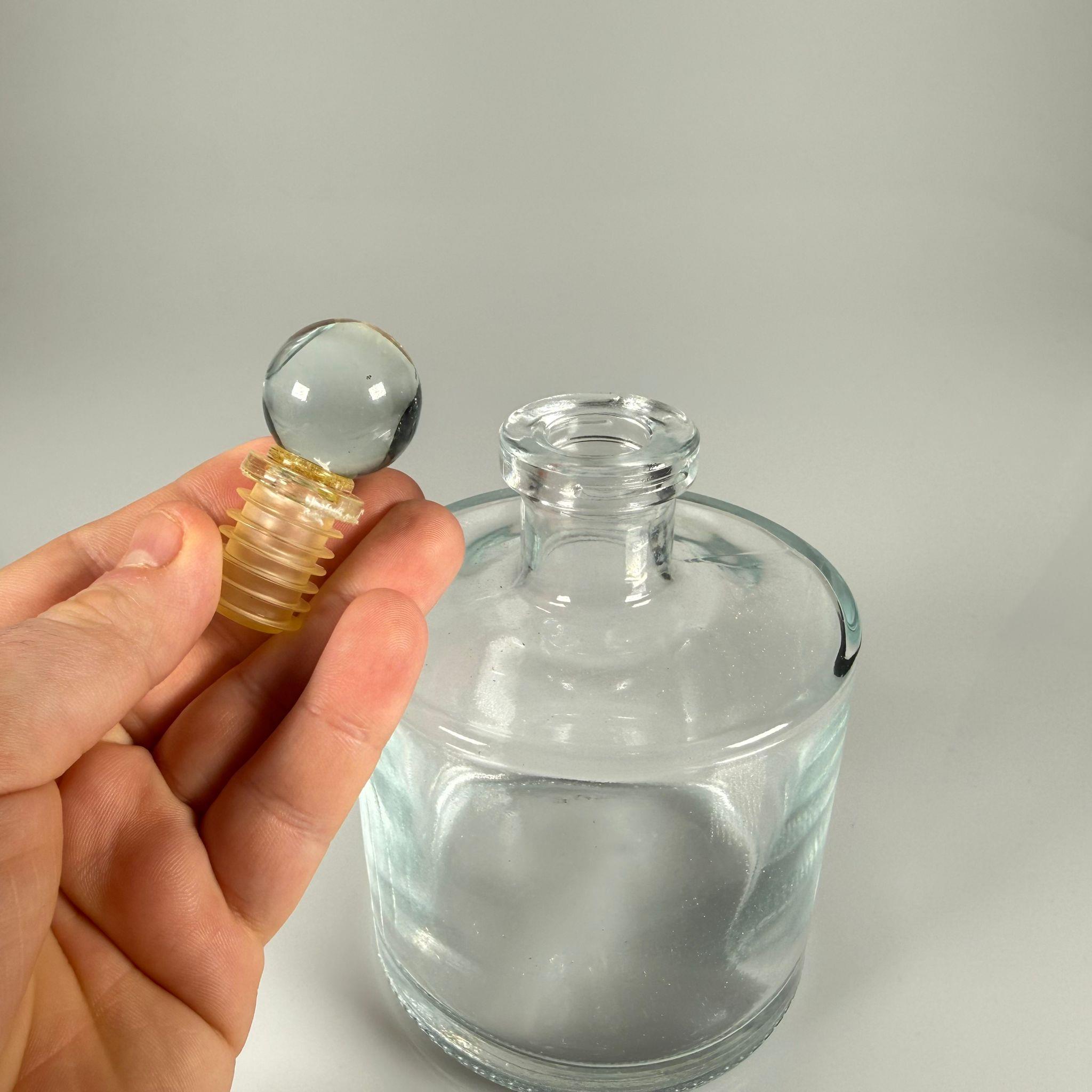 500 CC LÜX SİLİNDİR CAM ESANS ŞİŞESİ - 500 ML YUVARLAK ESANS - PARFÜMERİ ŞİŞESİ - CAM TIPALI TAKIM