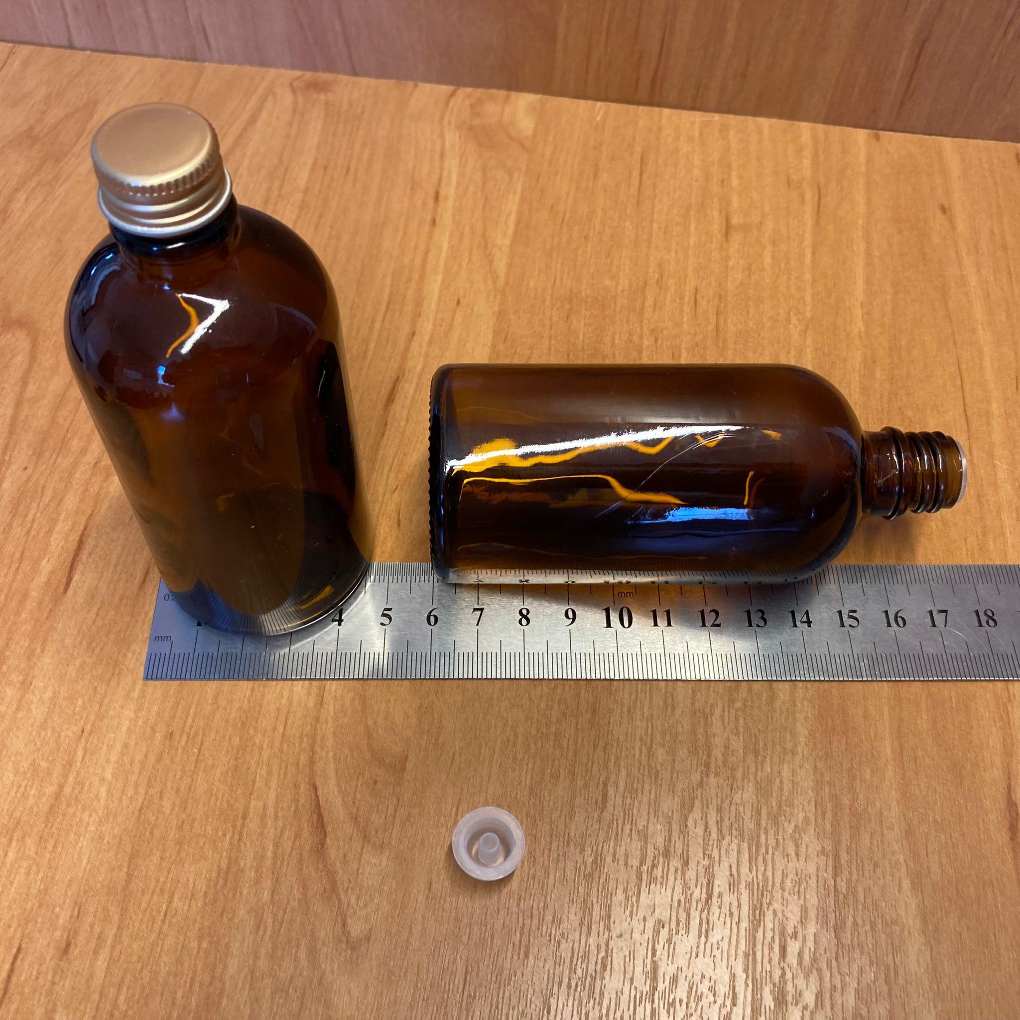 100 CC AMBER İÇTEN DAMLALIKLI - GOLD METAL KAPAKLI CAM ŞİŞE - 100 ML KOLONYA TIPALI CAM ŞİŞE