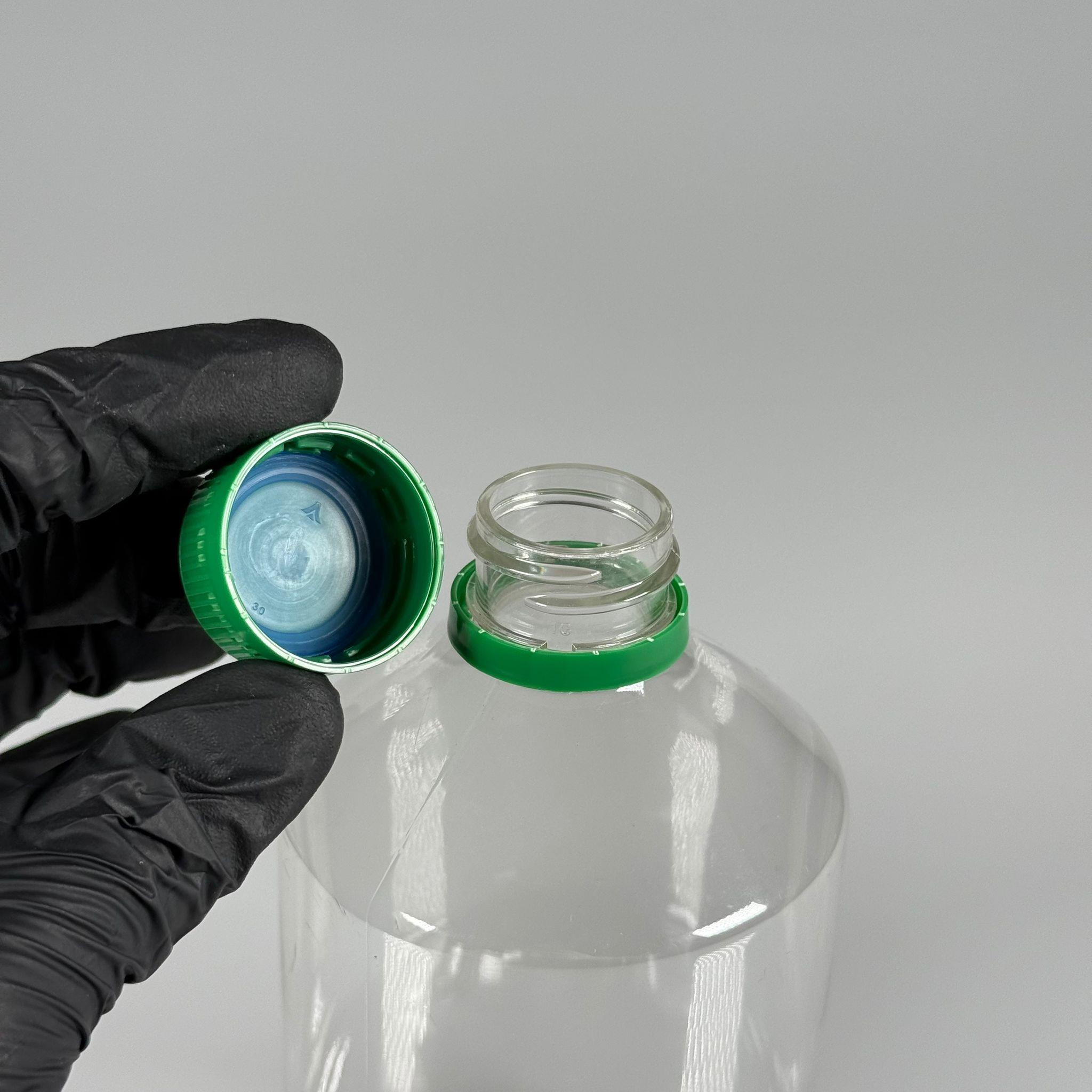 500 CC KÜT BOYUNLU ŞEFFAF PET ŞİŞE  - YEŞİL KİLİTLİ KAPAKLI - 500 ML KALIN PET ŞİŞE