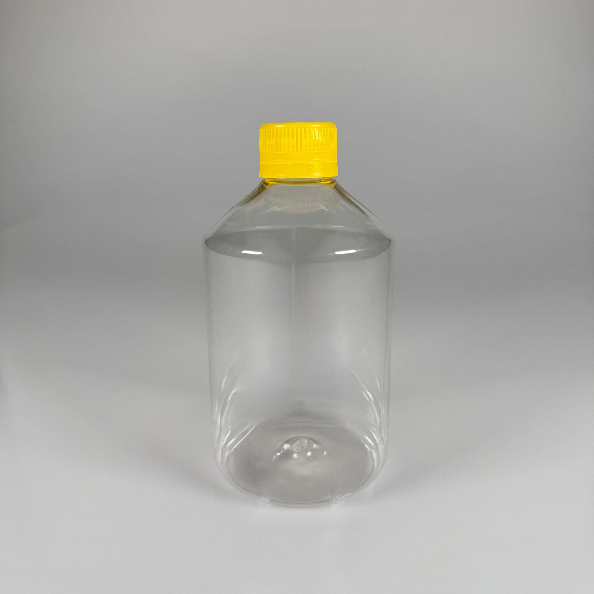 500 CC KÜT BOYUNLU ŞEFFAF PET ŞİŞE  - SARI KİLİTLİ KAPAKLI - 500 ML KALIN PET ŞİŞE