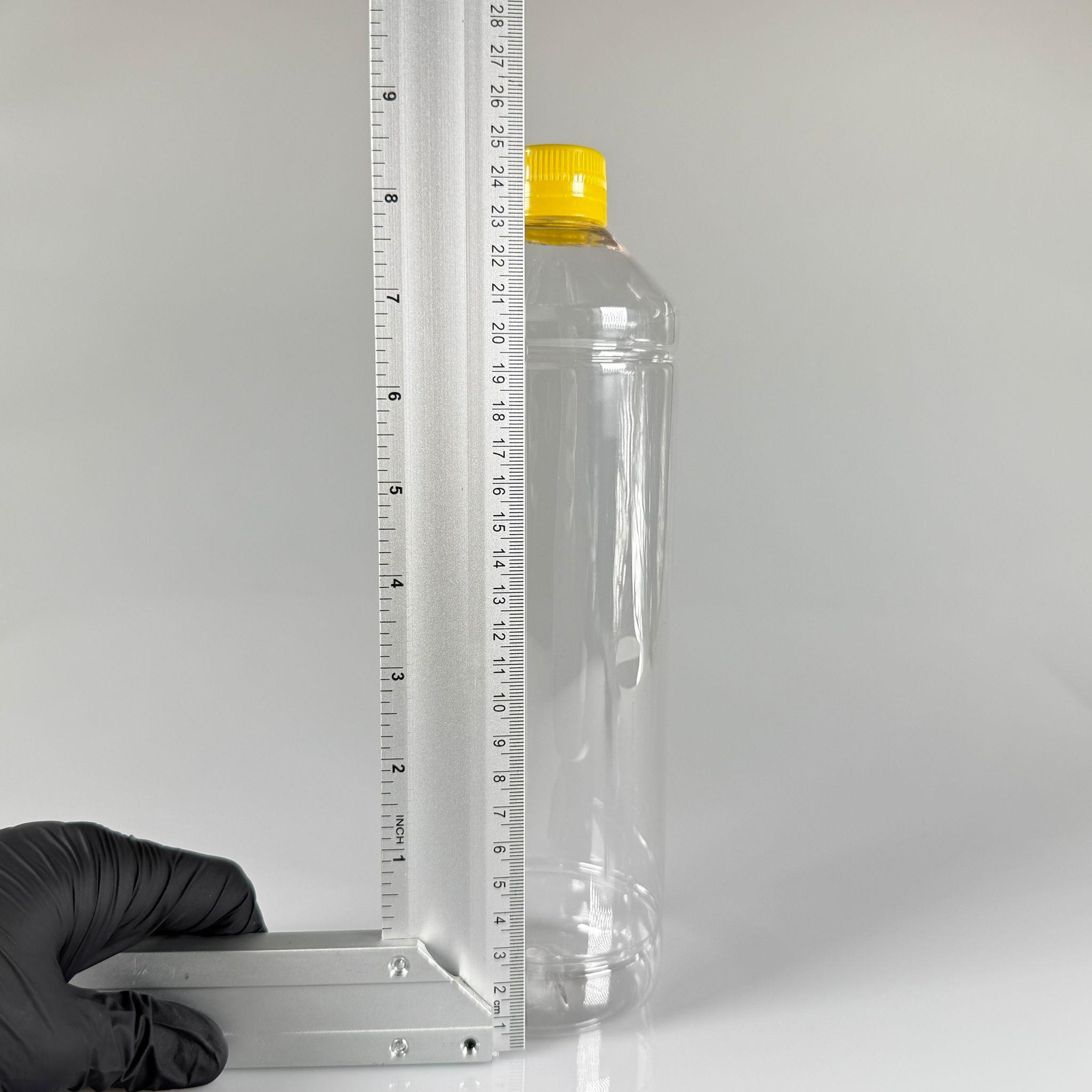 1000 CC DÜZ MODEL PET ŞİŞE (28 AĞIZ) - 1 LİTRE PET ŞİŞE SARI CONTALI KİLİTLİ KAPAKLI