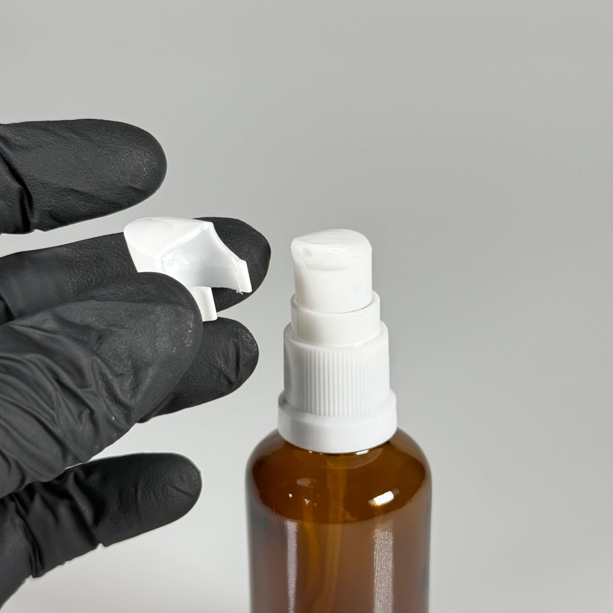 50 CC AMBER CAM ŞİŞE - SIZDIRMAZ ETEKLİ BEYAZ LOSYON POMPALI TAKIM - 50 ML LOSYON ŞİŞESİ - YAĞ, KREM GİBİ YOĞUN KIVAMLI SIVILAR İÇİN CAM AMBALAJ