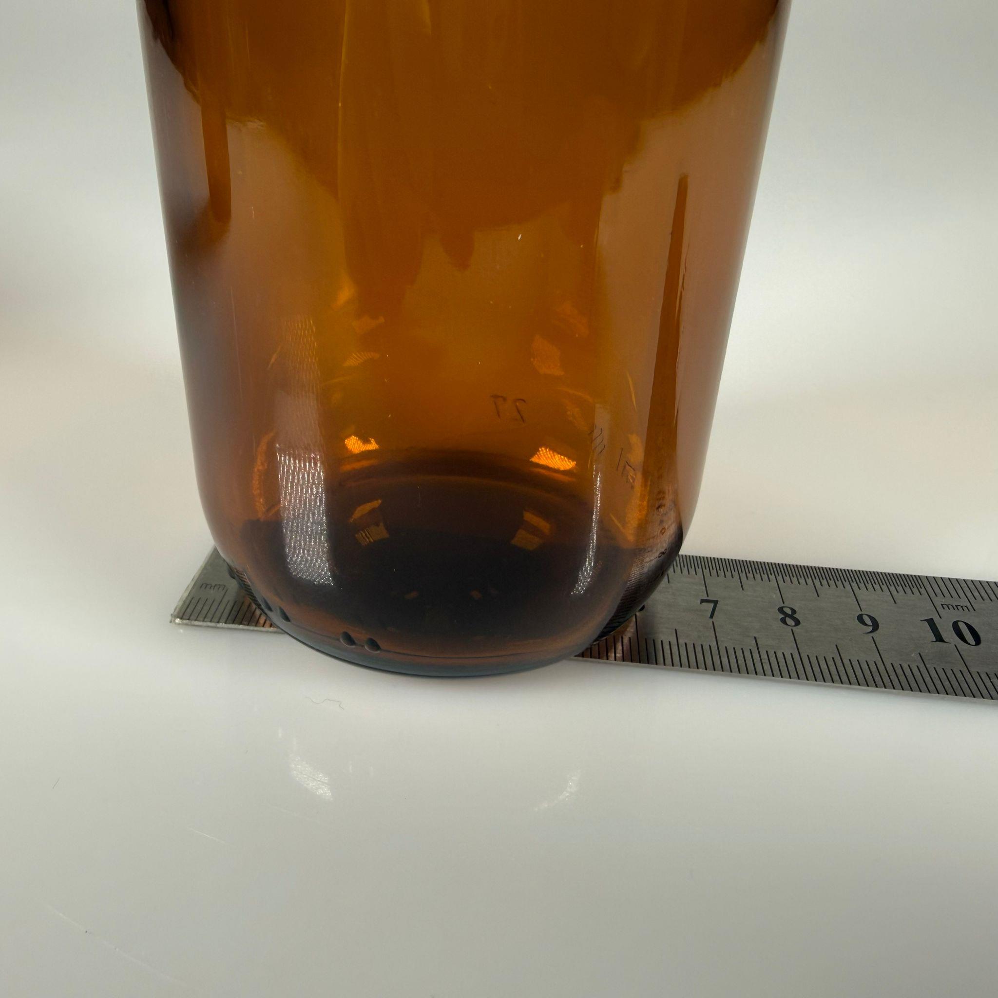 300 ML DOLUMU KOLAY, GENİŞ AĞIZLI İÇTEN DAMLALIKLI ŞİŞE (28 MM AĞIZ)  - 300 CC SİYAH CONTALI KAPAKLI İÇTEN DAMLALIKLI CAM ECZA ŞİŞESİ - AMBER KAHVERENGİ